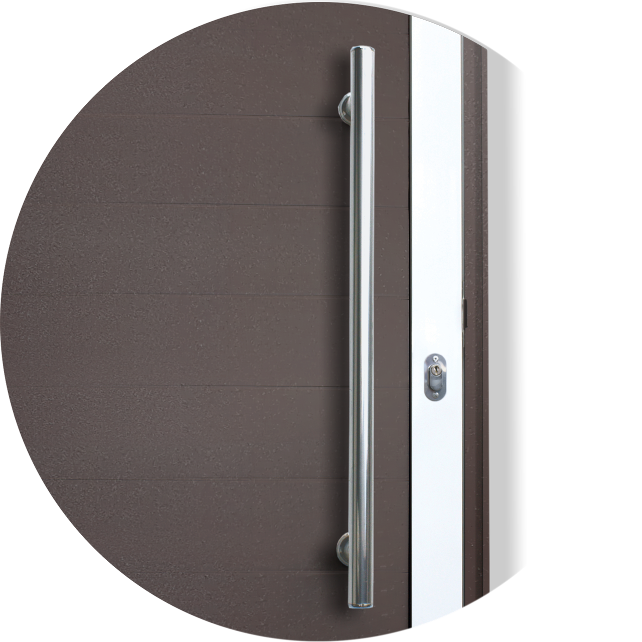 Porta de Alumínio Lambril c/Puxador Linha Super-25 mix corten