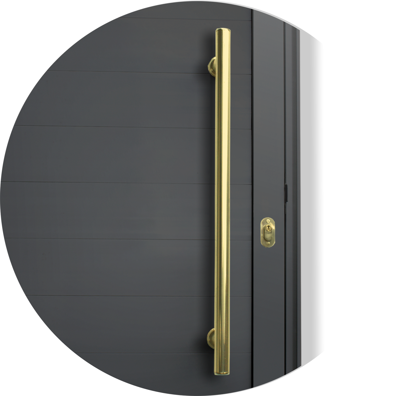 Porta de Alumínio Lambril c/Puxador Linha Super-25 preto dourado
