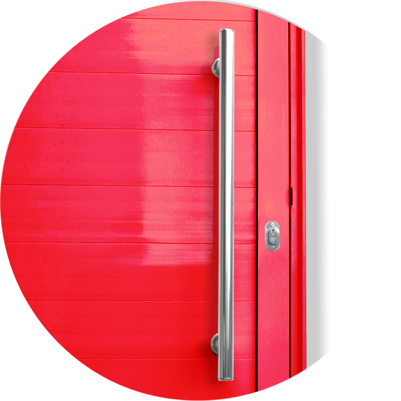 Porta de Alumínio Lambril c/Puxador Linha Super-25 vermelho