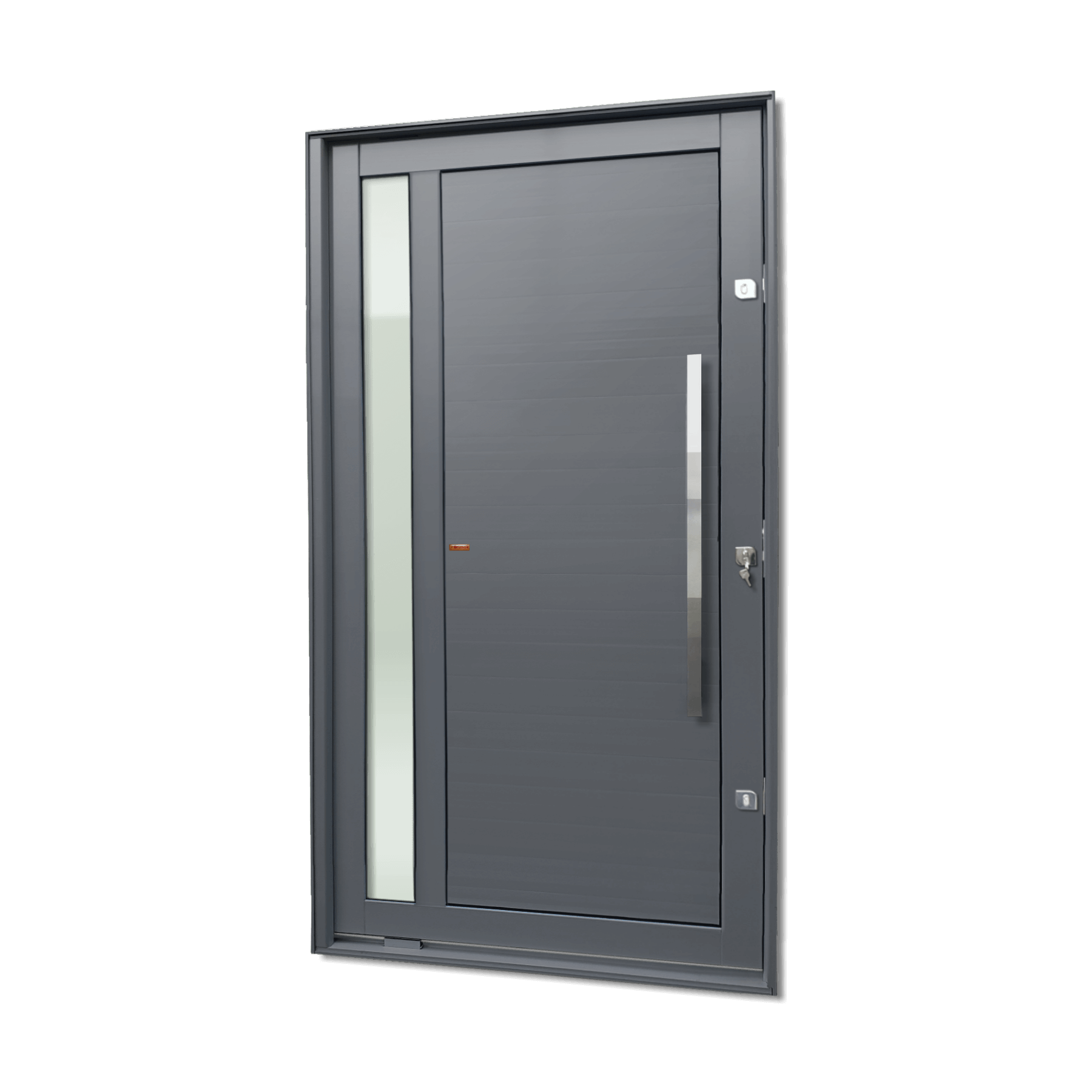 Porta Pivotante de Alumínio Visione c/Puxador Linha Elite Cinza