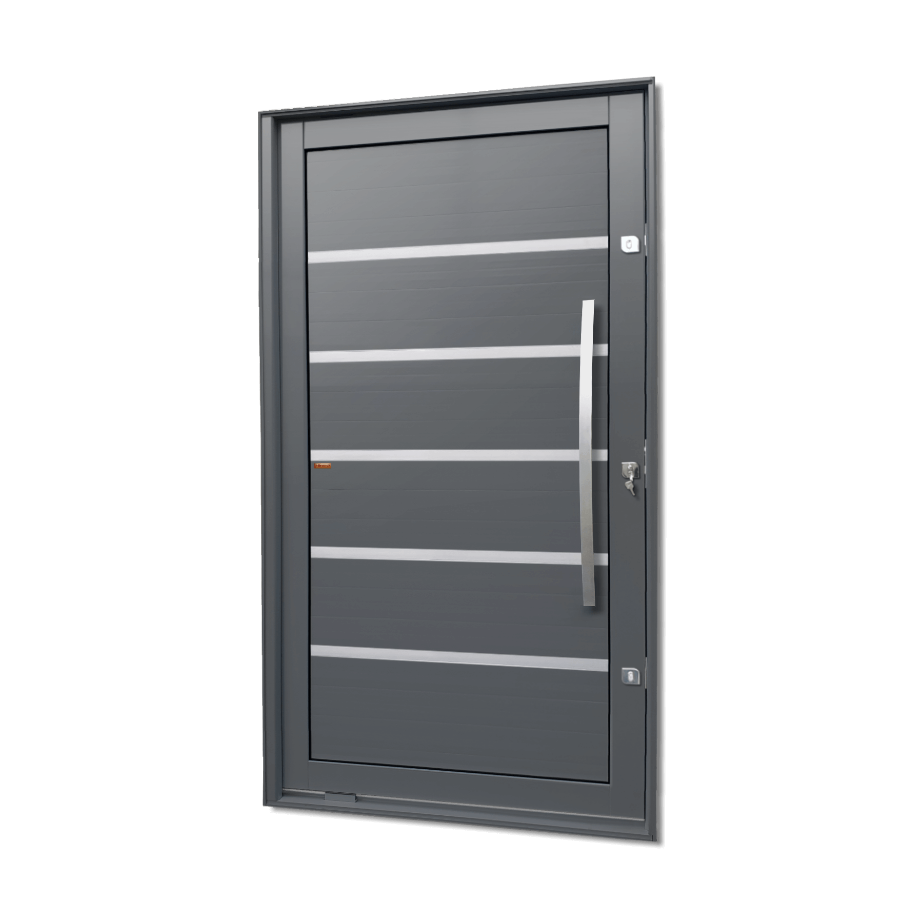 Porta Pivotante de Alumínio Premium c/Puxador Linha Elite Cinza