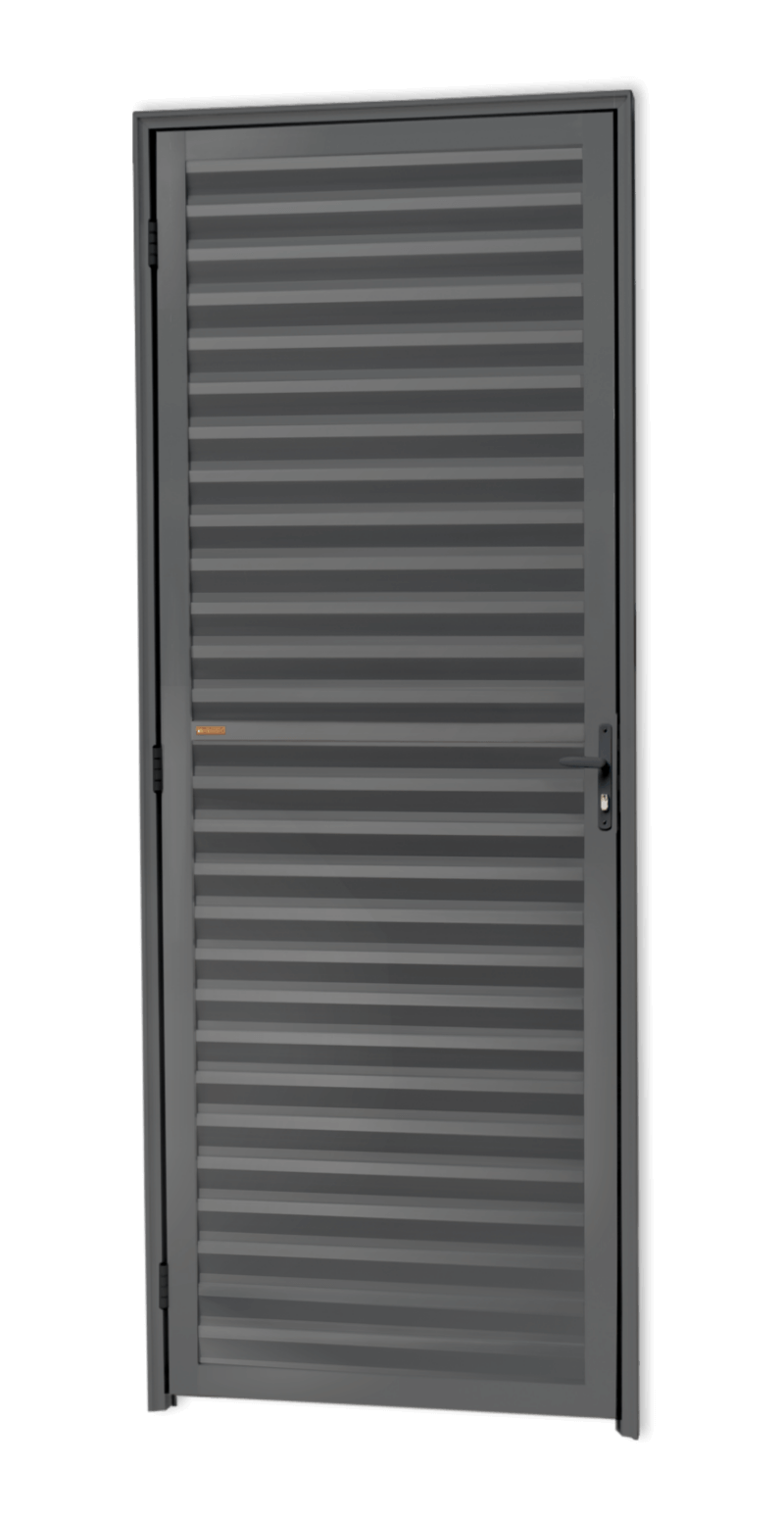 Porta de Alumínio Fechada Linha L-25 cinza