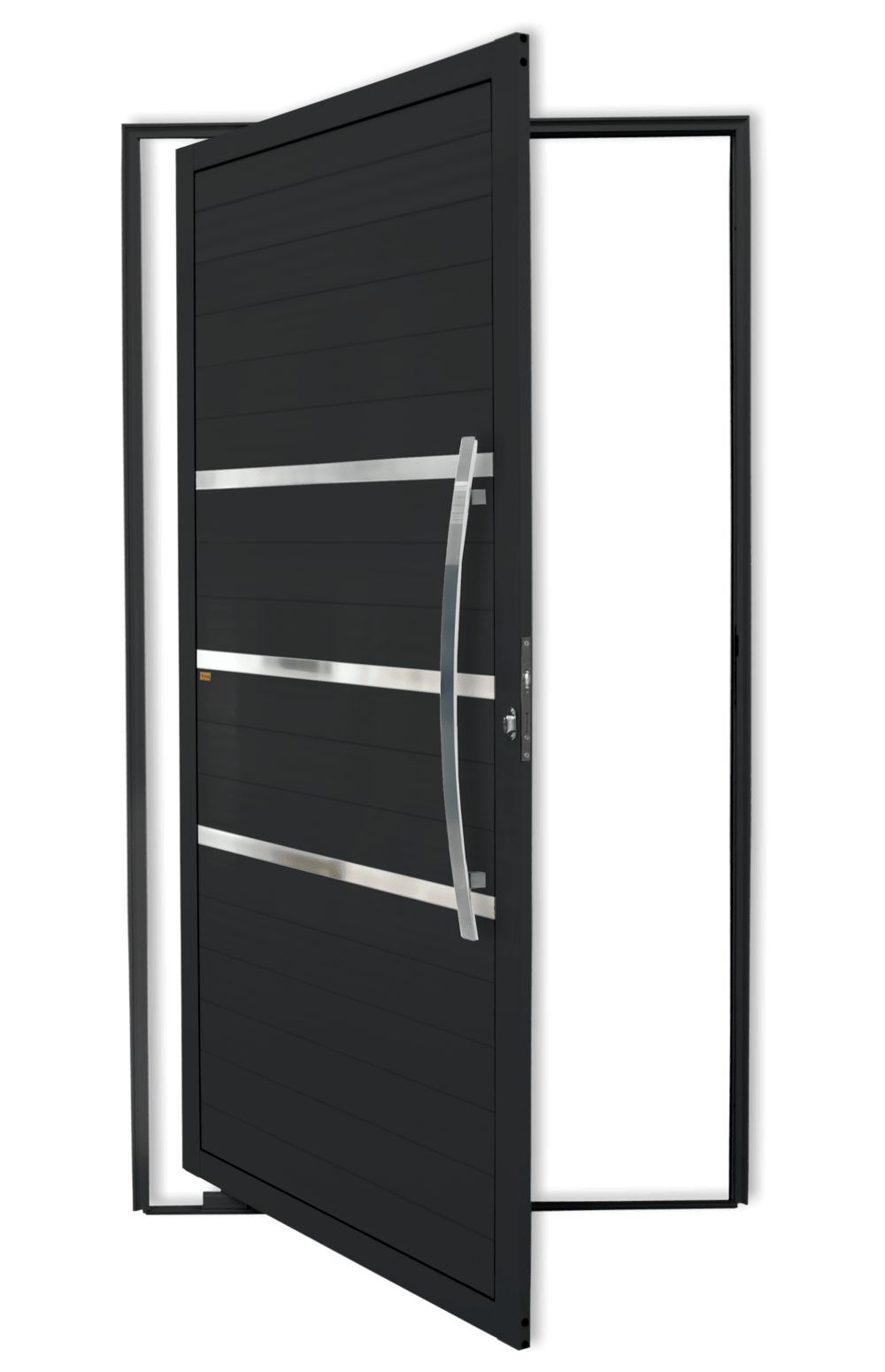 Porta Pivotante de Alumínio Evolution c/Puxador Linha Super-25 preto