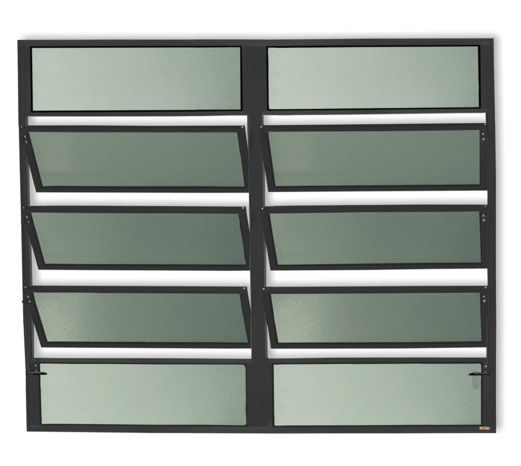 Basculante de Alumínio Plus 2 seções (4F+6M) Preto