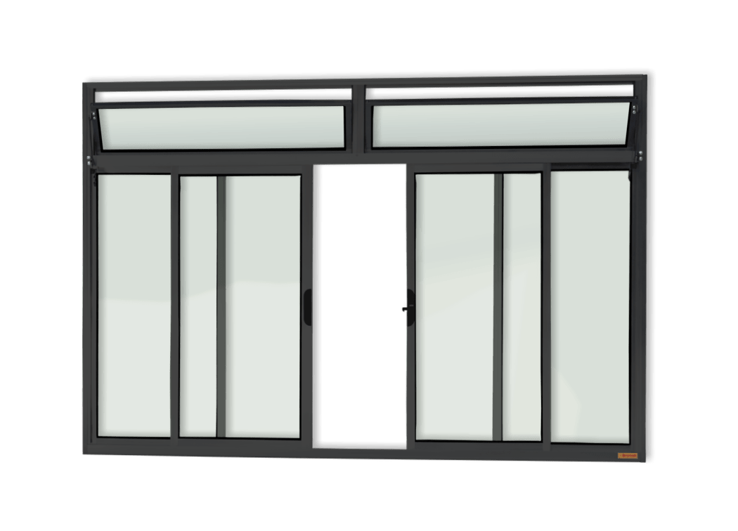 Janela de alumínio 4 Folhas c/basc s/grade Preto