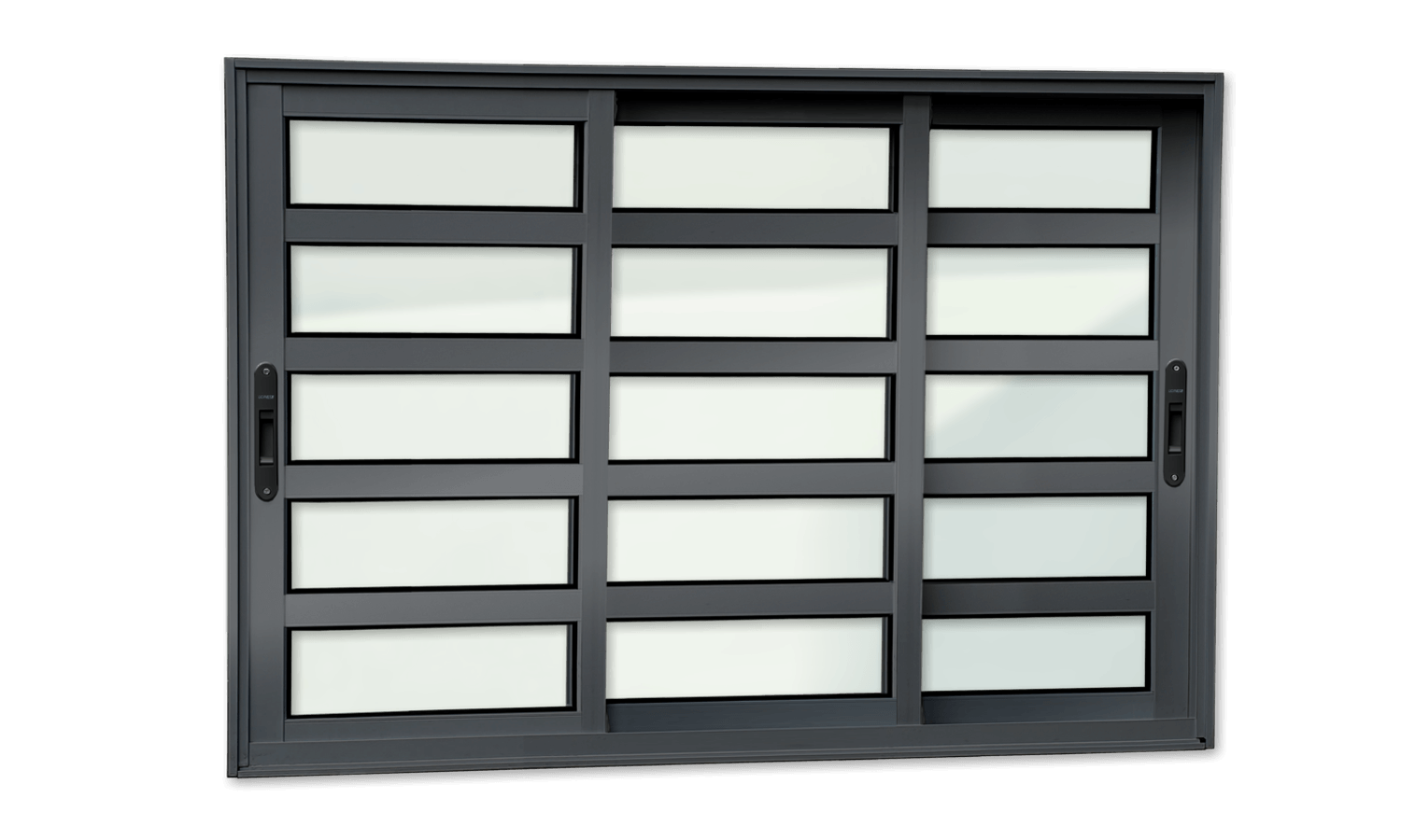 Janela de Alumínio 3 Folhas com Travessas Elite Preto