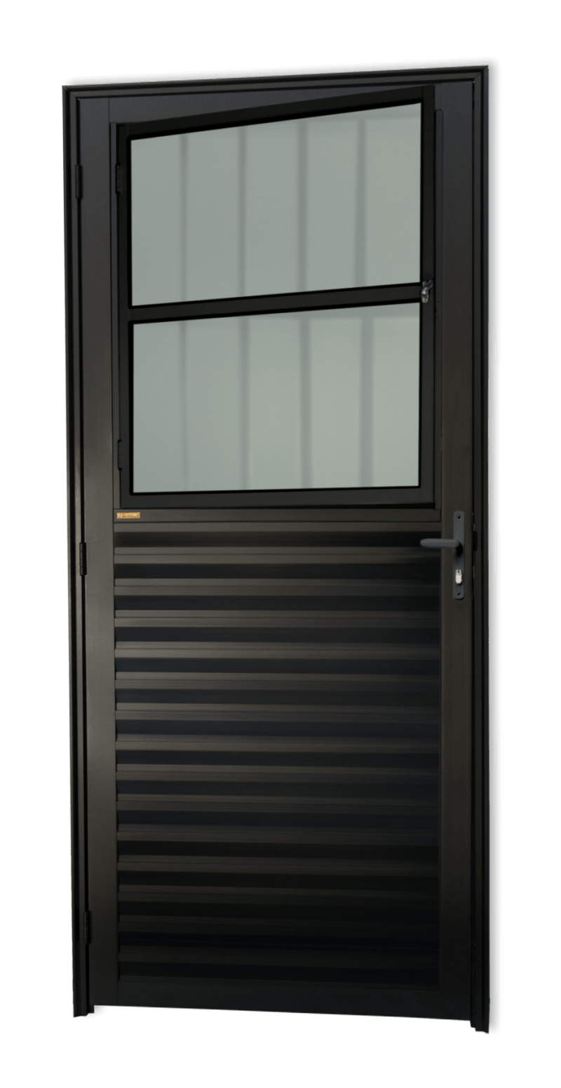 Porta de Alumínio Sala Linha Super-25 Preto