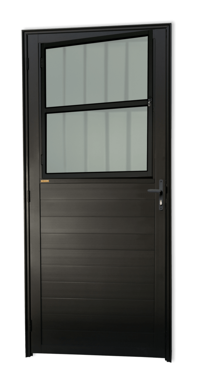 Porta de Alumínio Lambril c/grade Linha Super-25 Preto