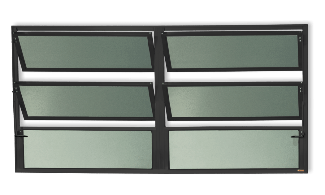 Basculante de Alumínio Plus 2 seções (2F+4M) Preto