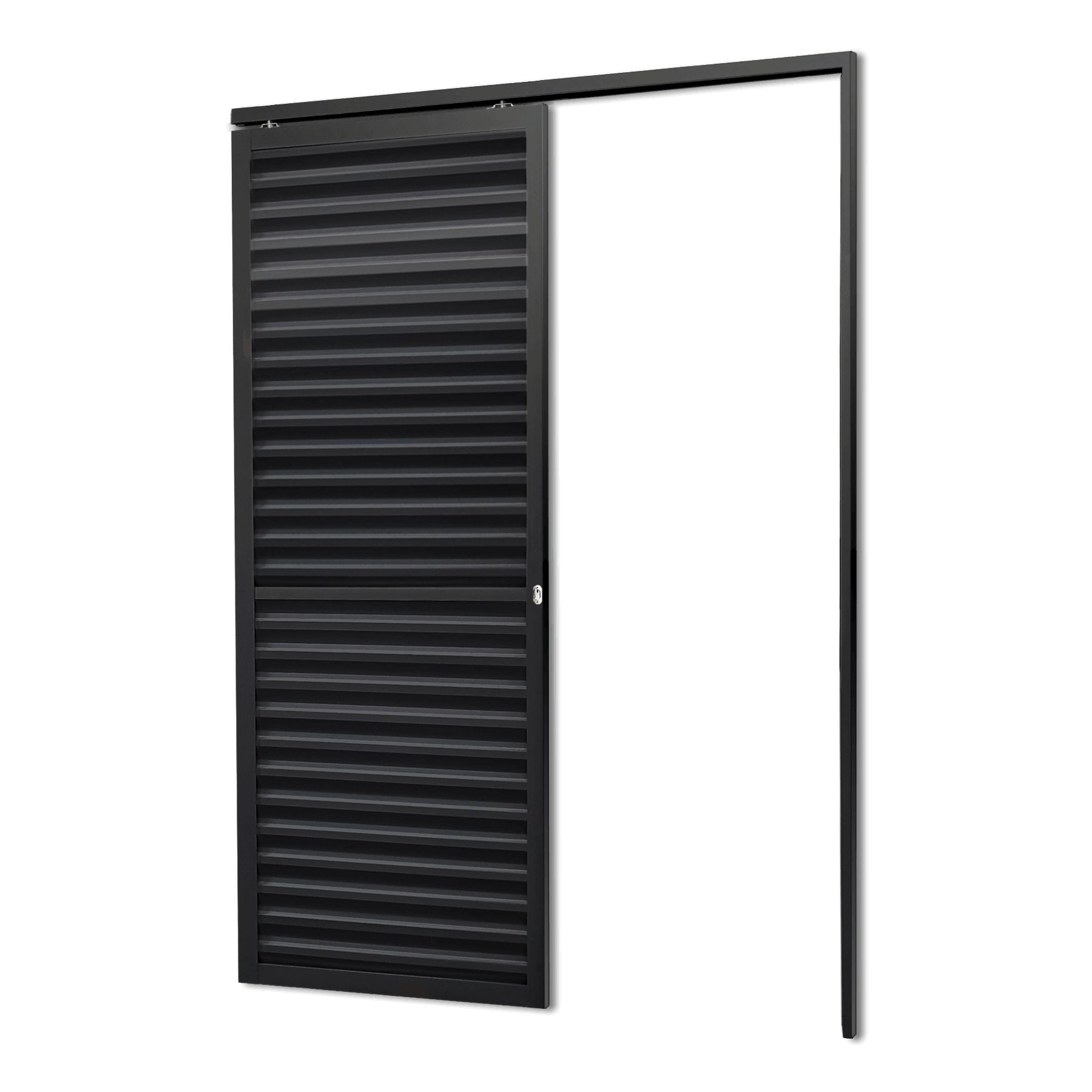 Porta de Alumínio Suspensa Veneziana Linha L-25 Preto