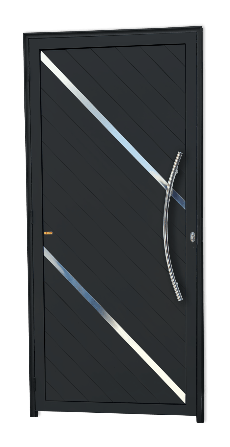 Porta de Alumínio Duna c/Puxador Linha Super-25 Preto