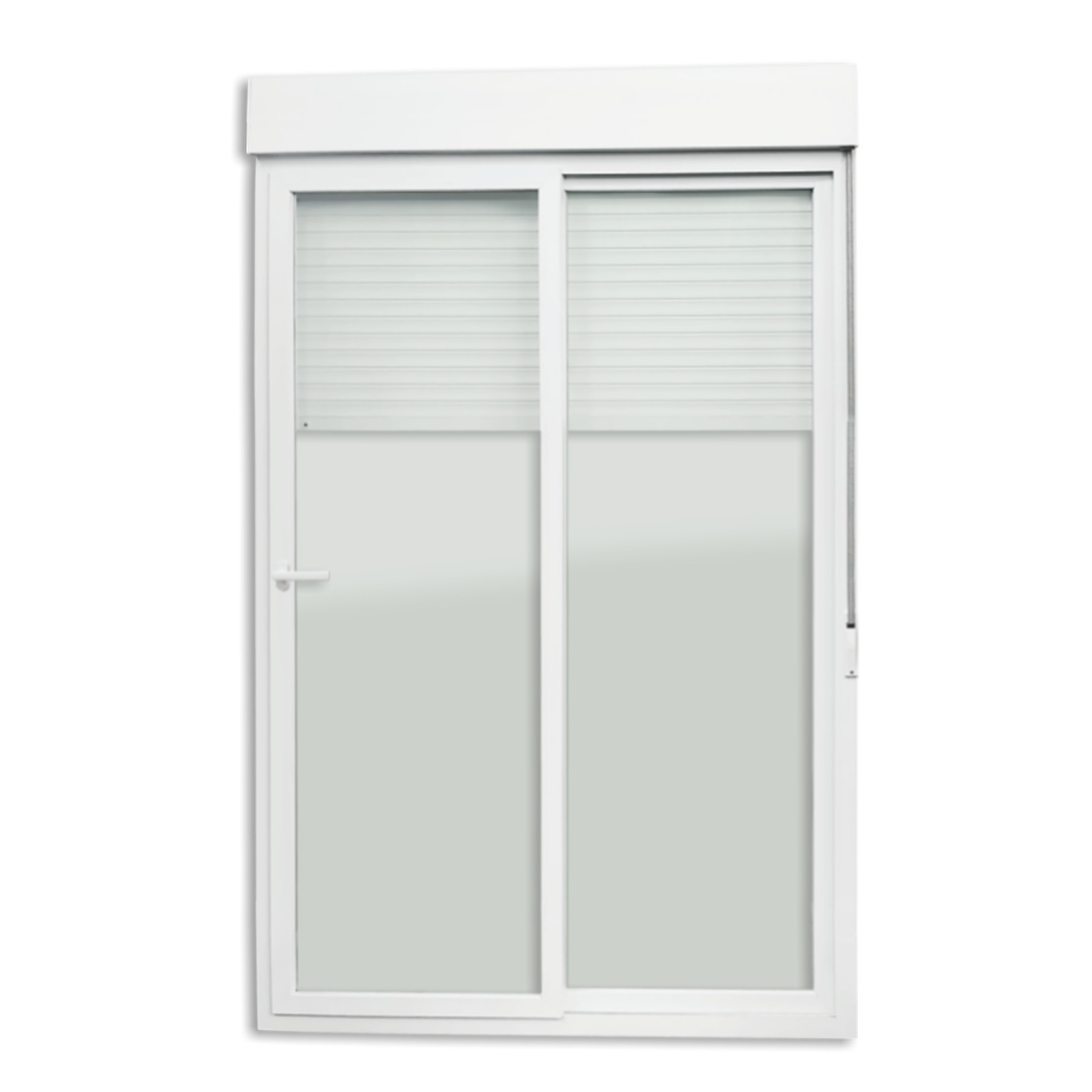 Porta de Correr de PVC com Persiana Integrada 2 Folhas 