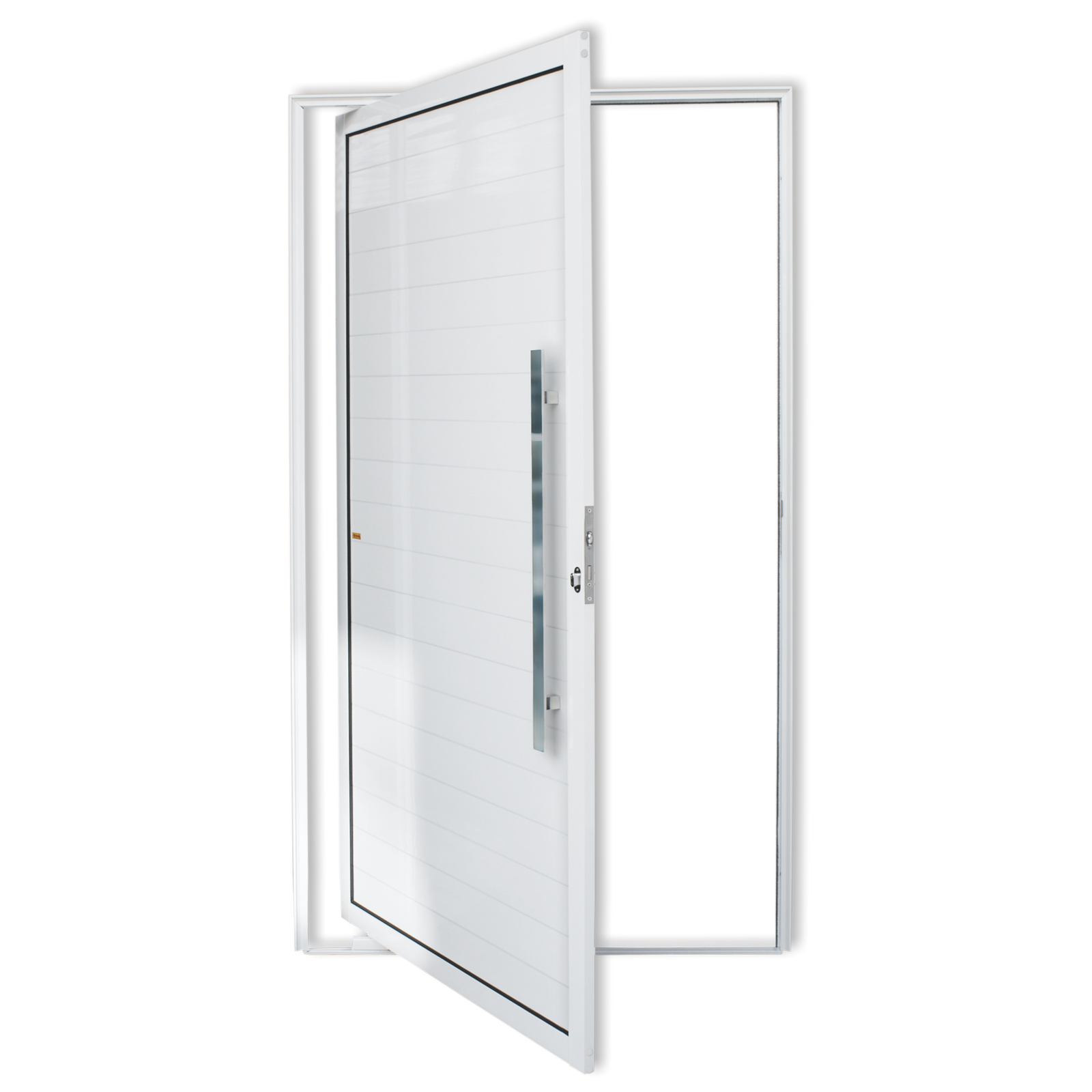Porta Pivotante de Alumínio Lambril c/Puxador Linha Super-25 branco