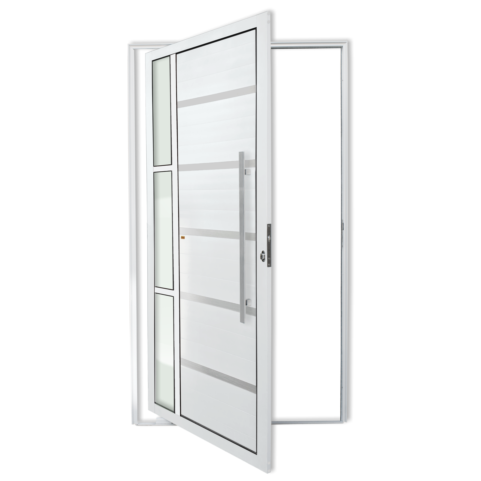Porta Pivotante de Alumínio Miraggio c/Puxador Linha Super-25 branco