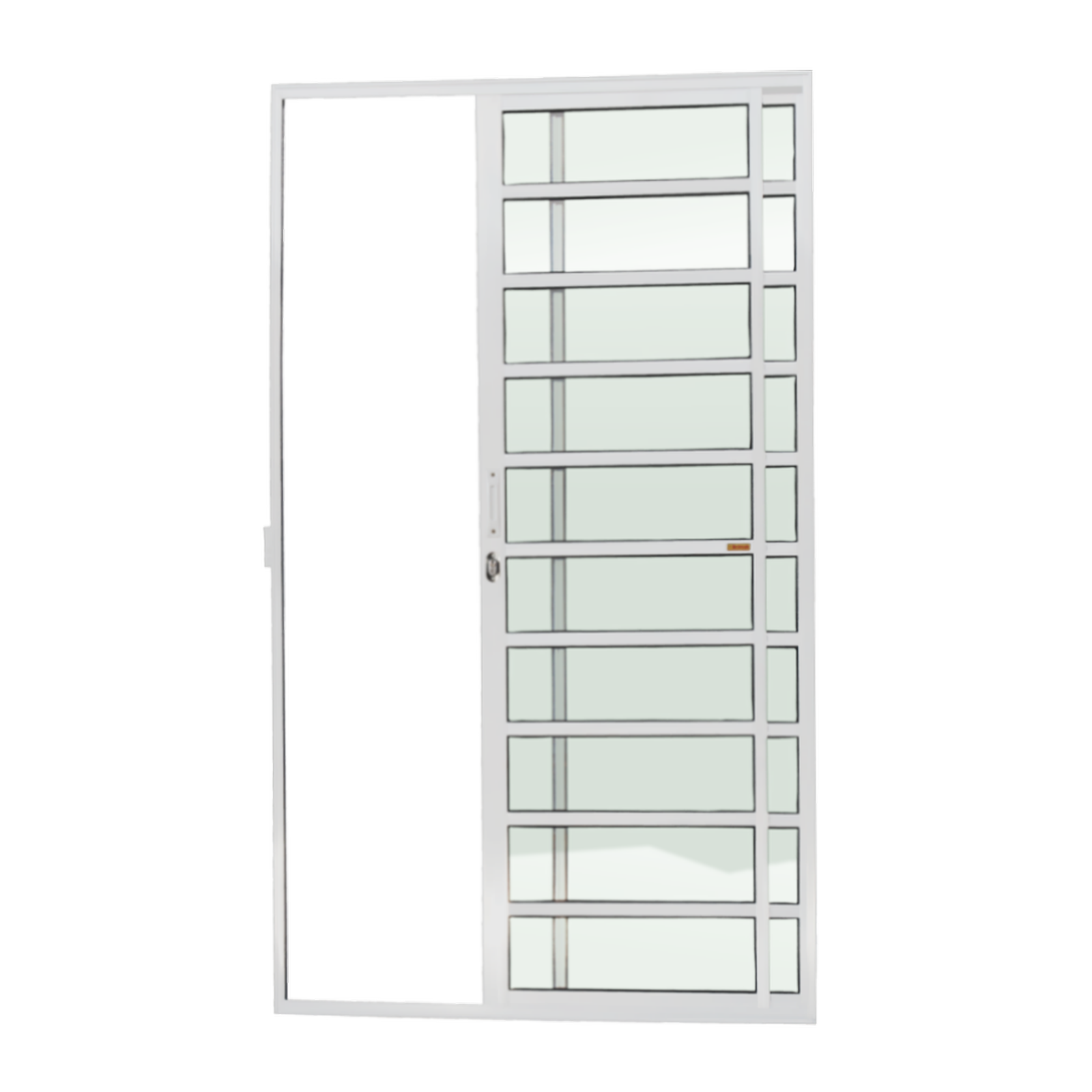 Porta Correr c/travessas de Alumínio 2 Folhas branco