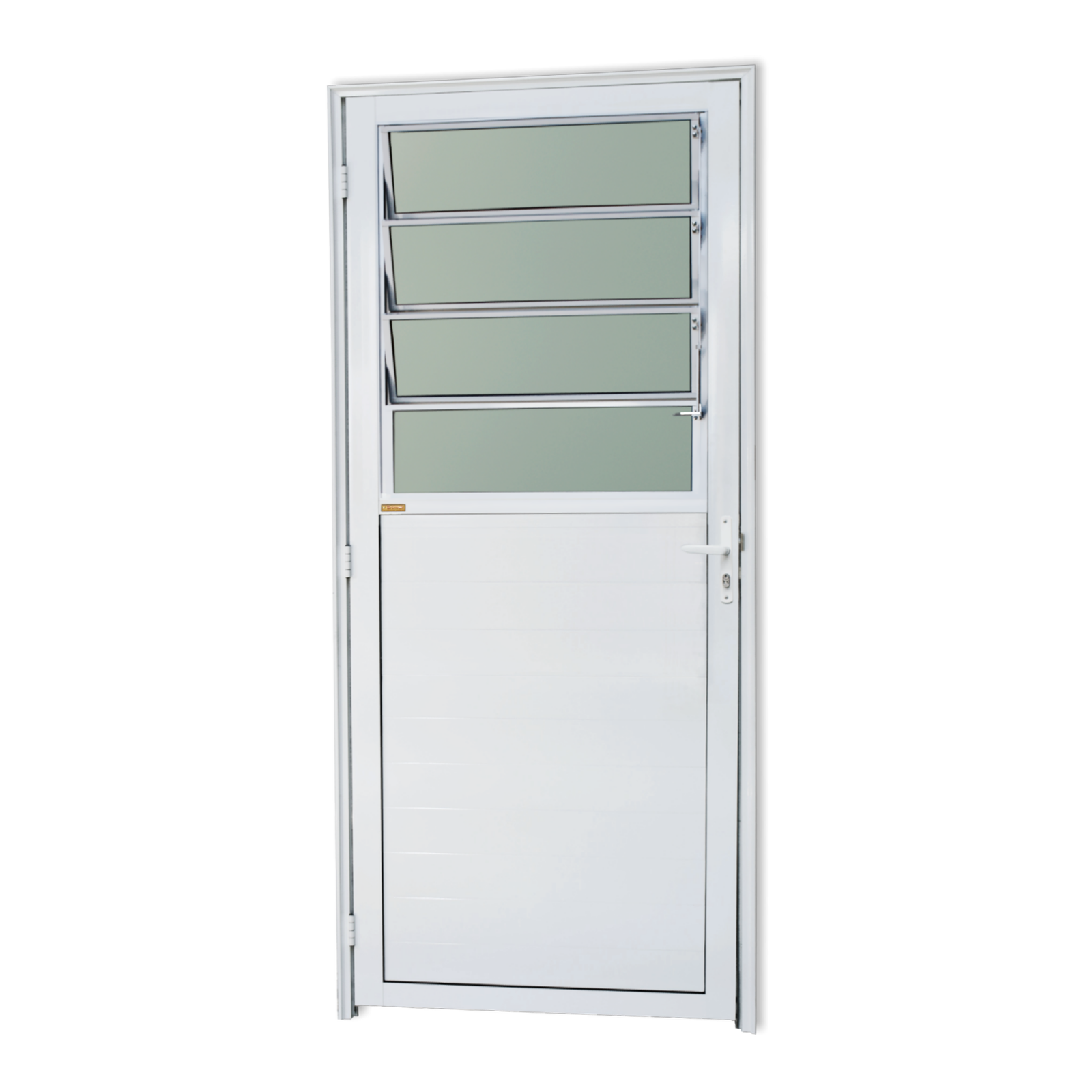 Porta de Alumínio Lambril c/basculante Linha Super-25 branco