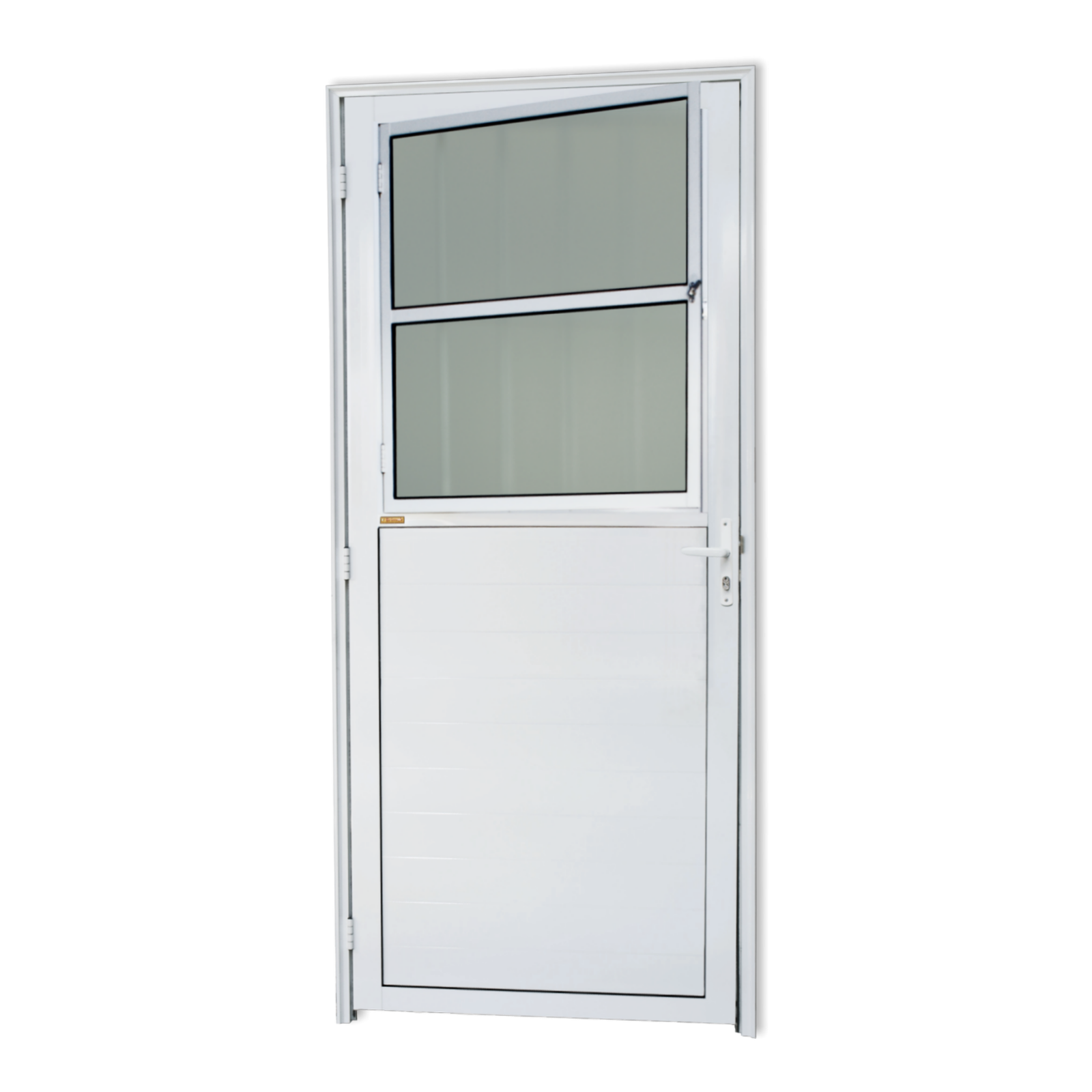 Porta de Alumínio Lambril c/grade Linha Super-25 branco
