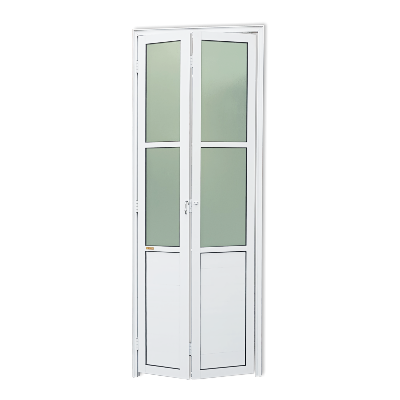 Porta de Alumínio Camarão com vidros Linha L-25 branco