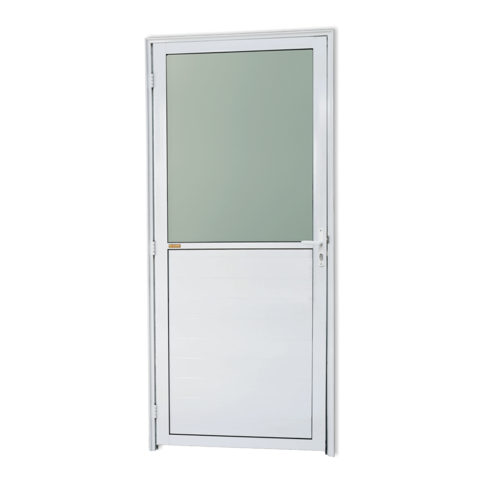 Porta de Alumínio Meia Lambril meia Vidrão Linha Super-25 branco