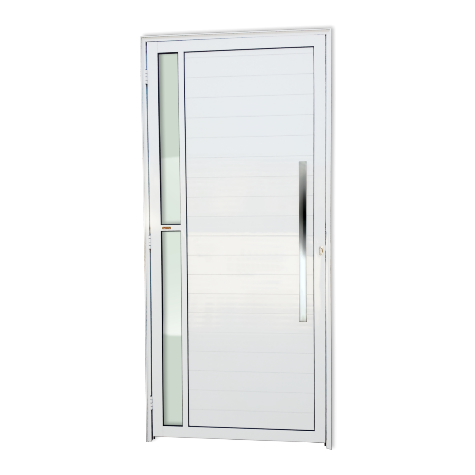 Porta de Alumínio Visione c/Puxador Linha Super-25 branco