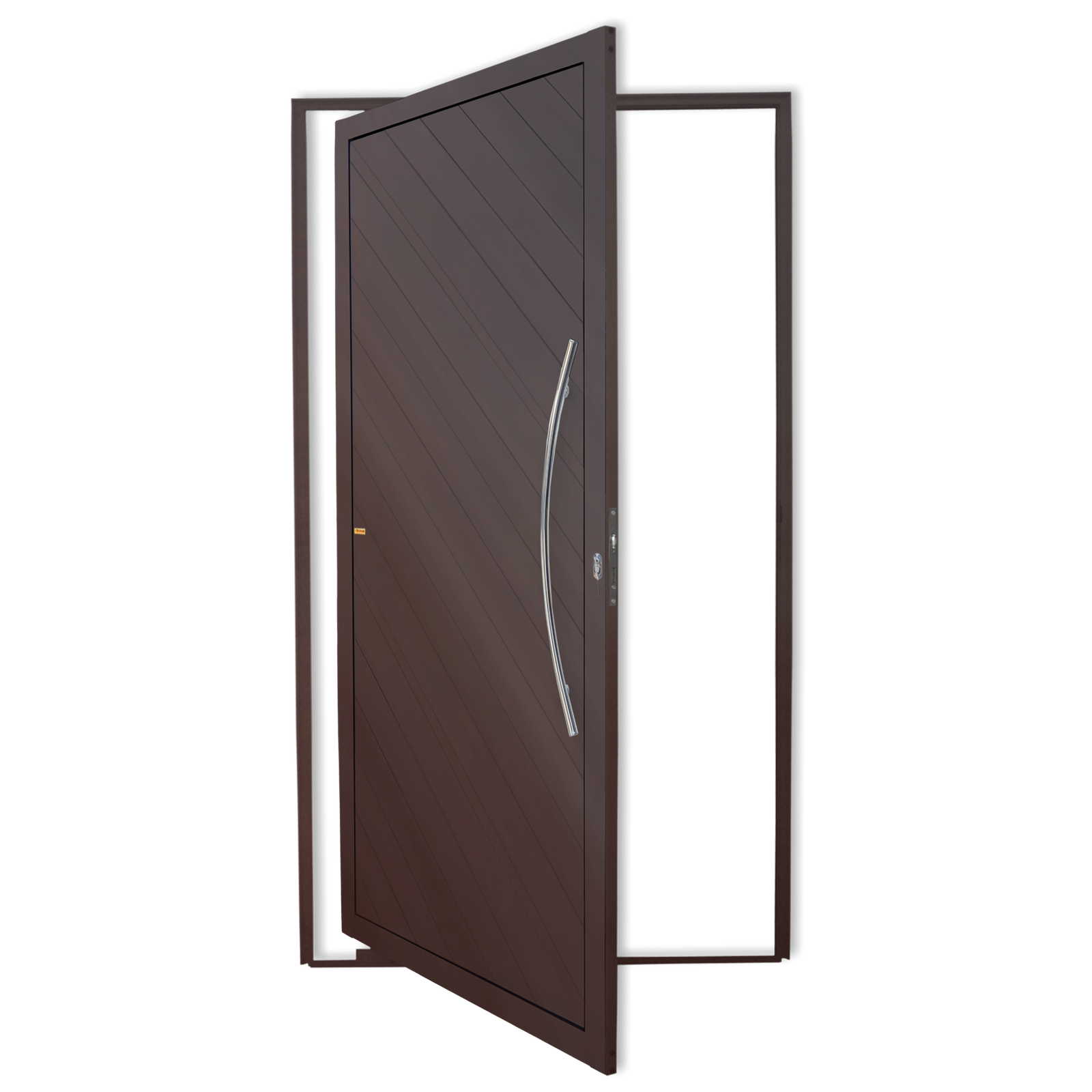 Porta Pivotante de Alumínio Savana c/Puxador Linha Super-25 corten