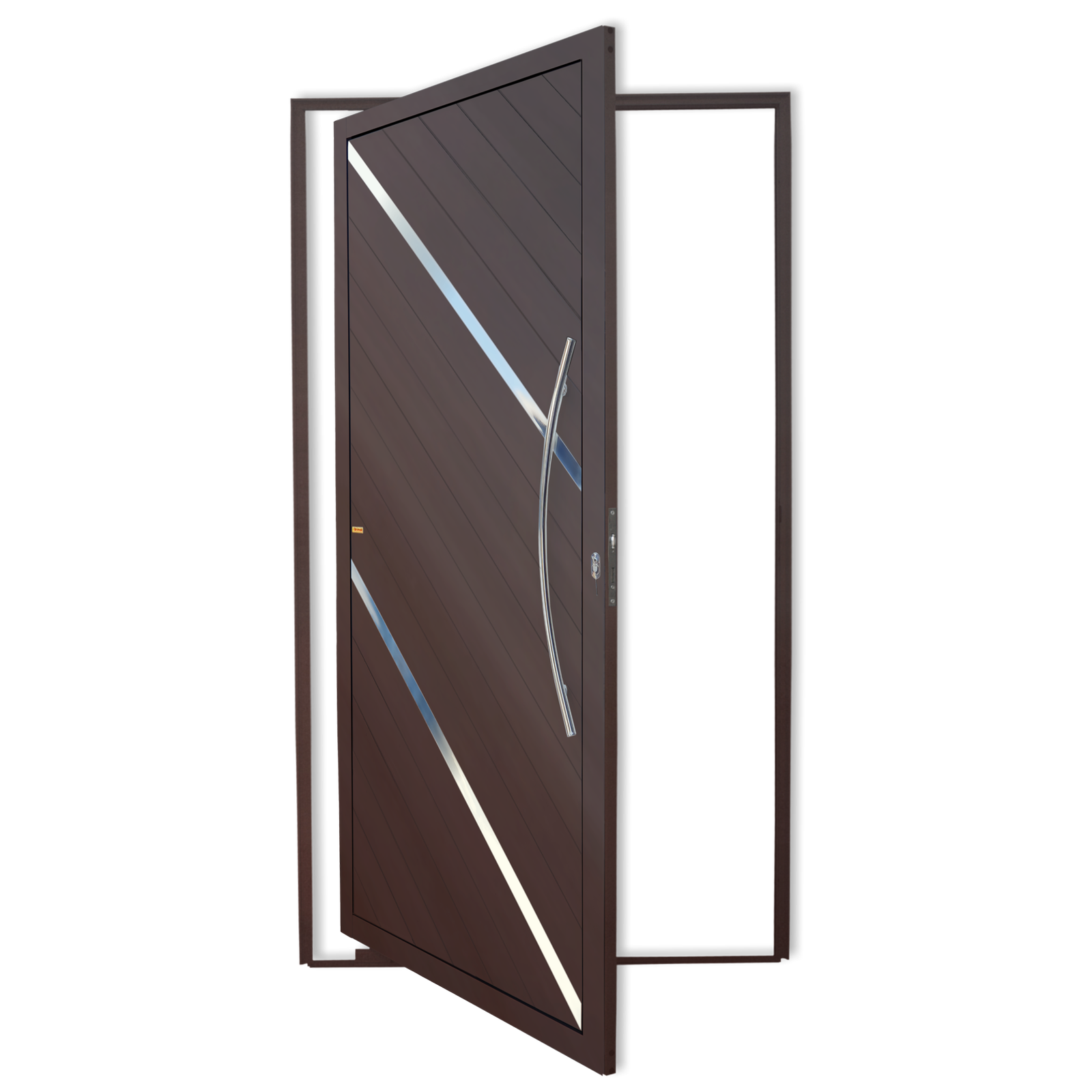Porta Pivotante de Alumínio Duna c/Puxador Linha Super-25 corten