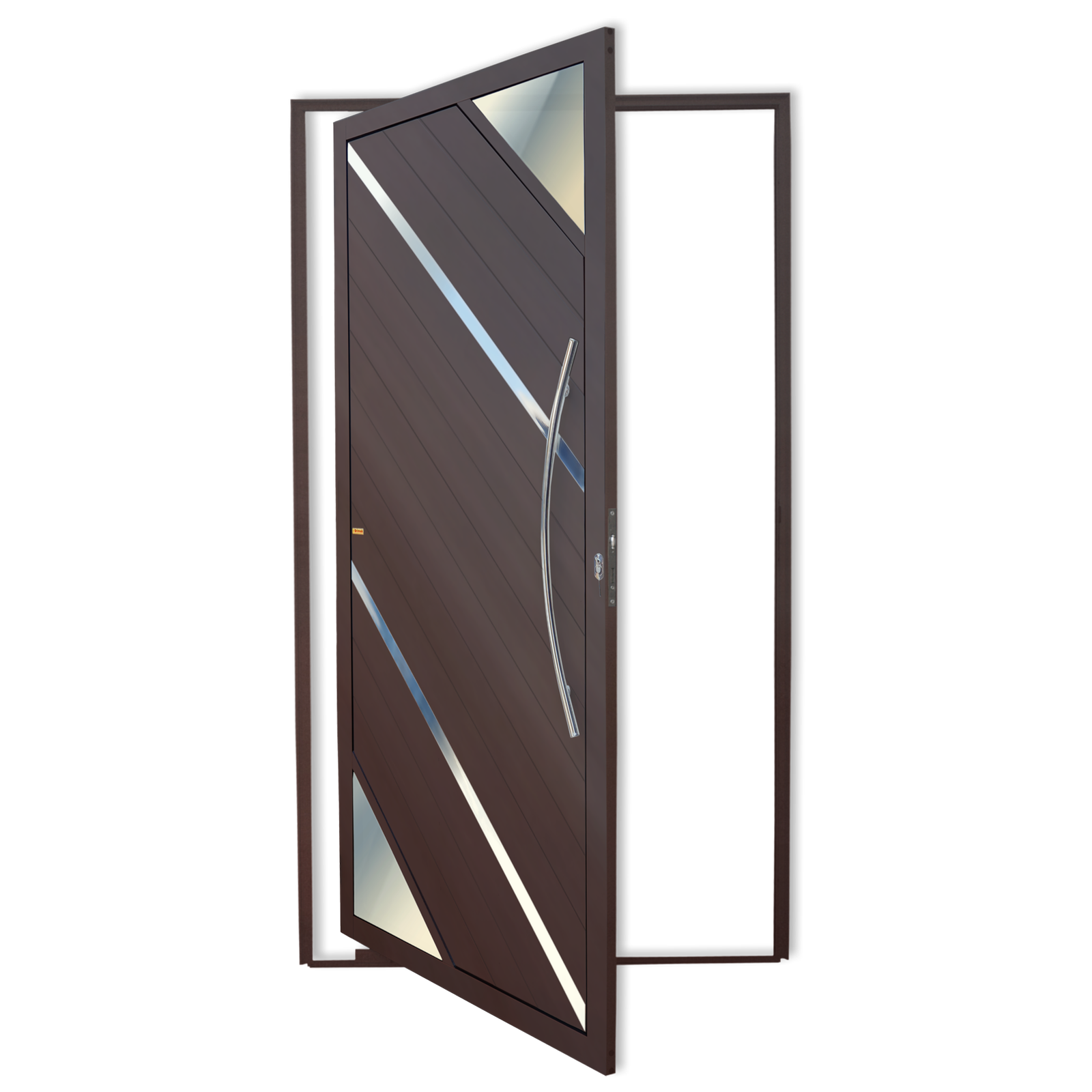 Porta Pivotante de Alumínio Oasis c/Puxador Linha Super-25 corten