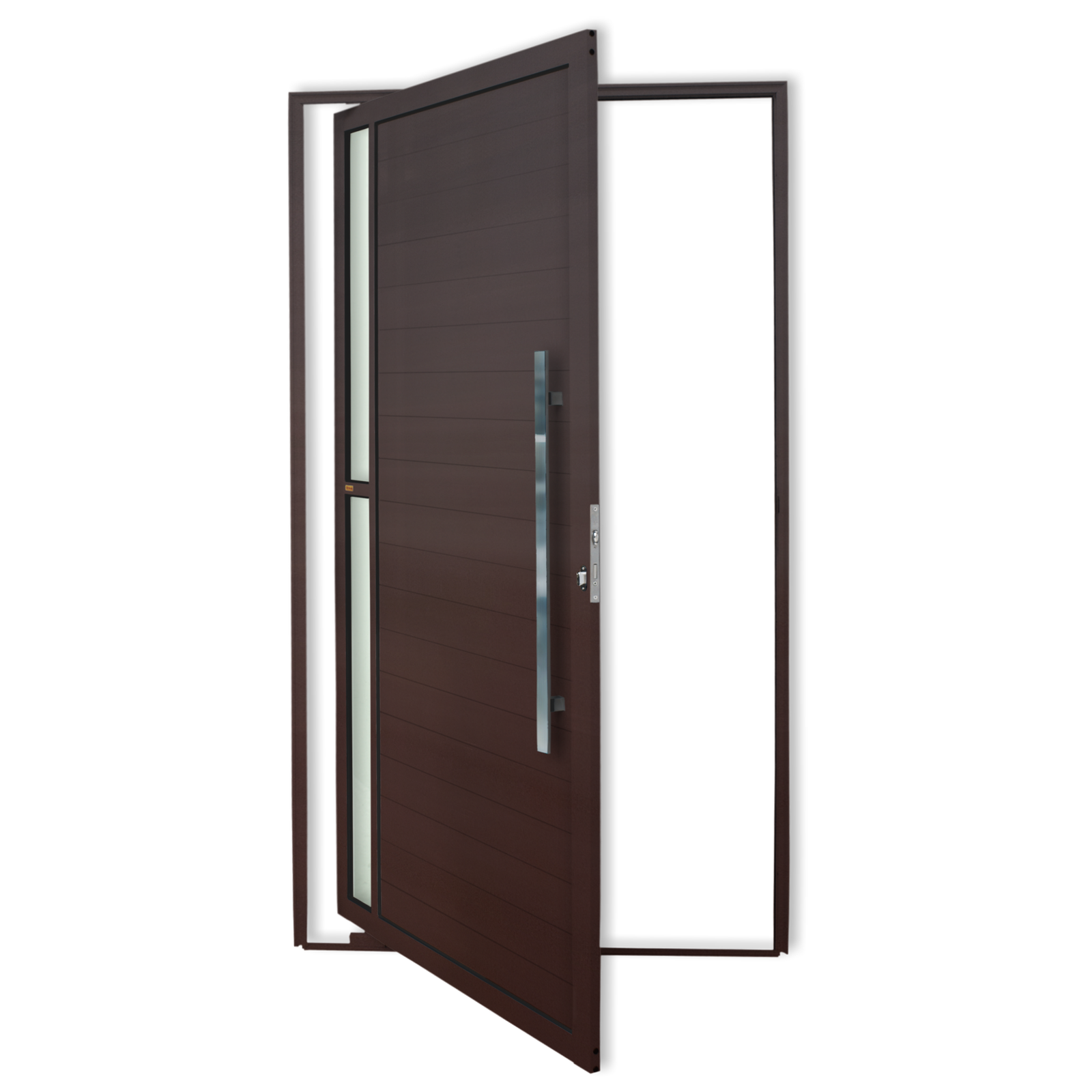 Porta Pivotante de Alumínio Visione c/Puxador Linha Super-25 corten