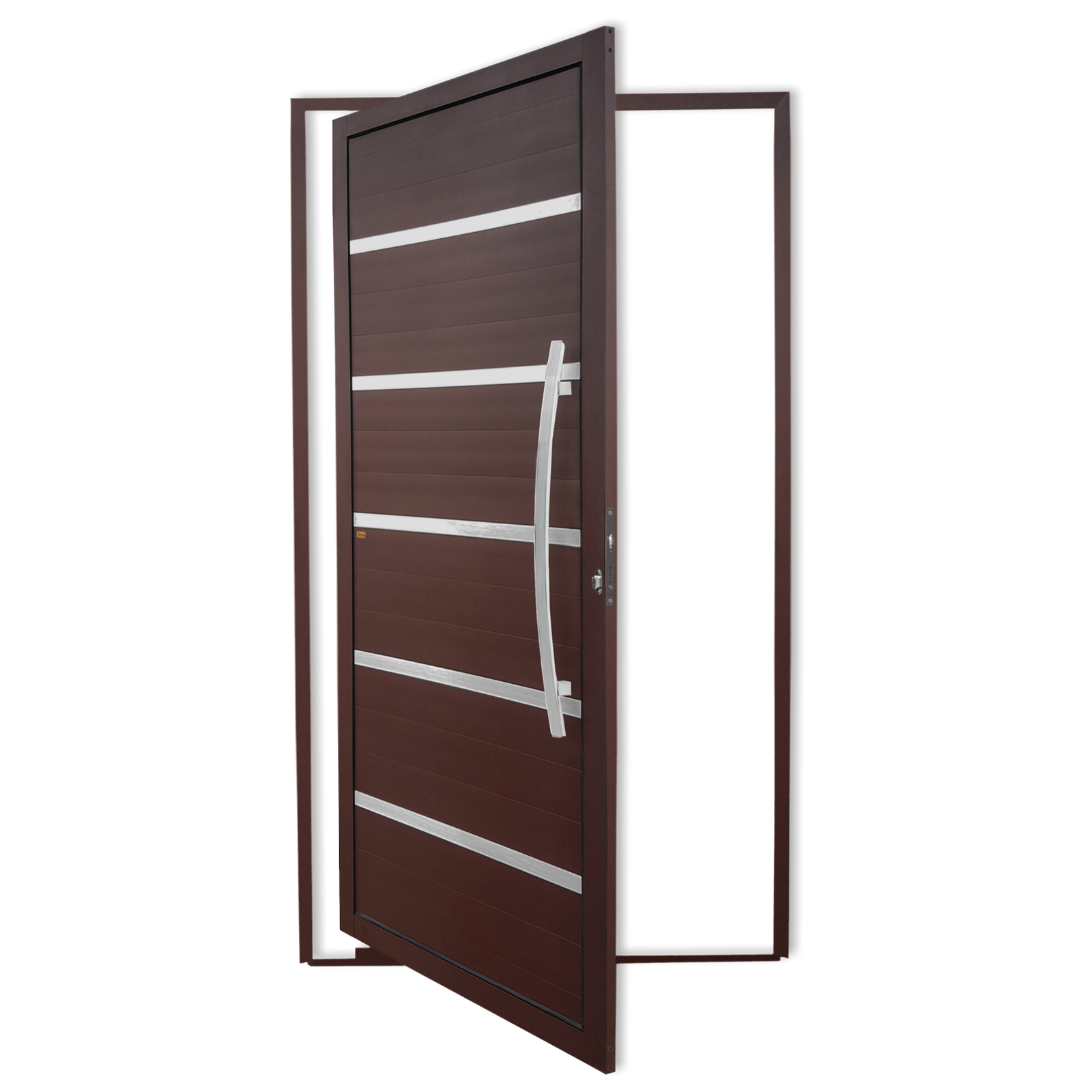 Porta Pivotante de Alumínio Premium c/Puxador Linha Super-25 corten