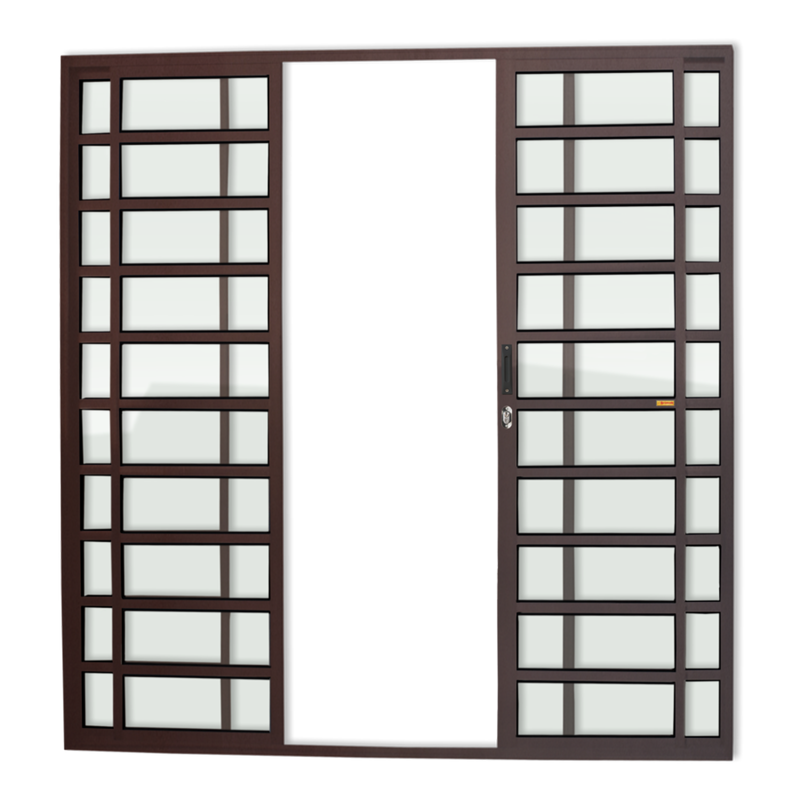 Porta Correr c/travessas de Alumínio 4 Folhas corten