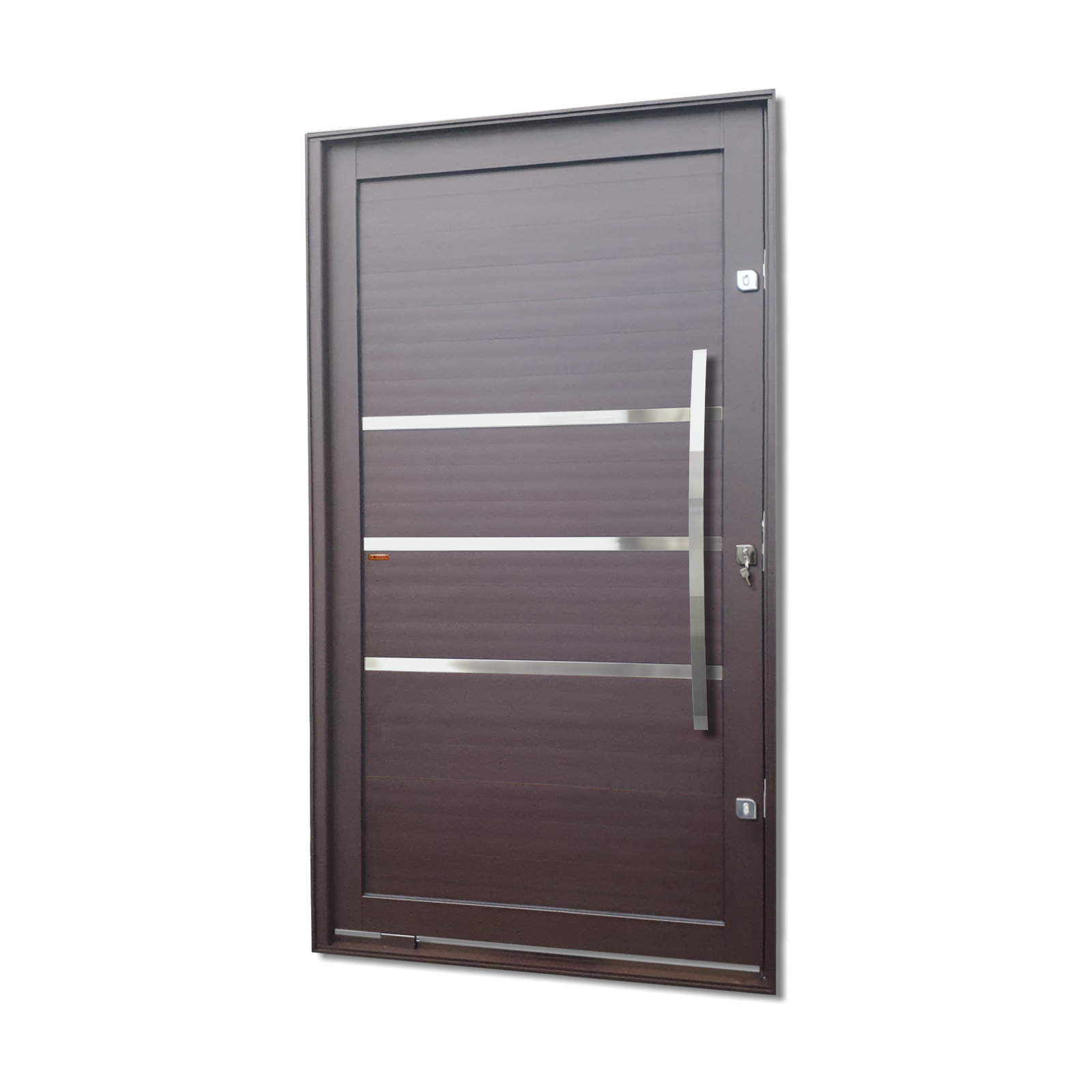 Porta Pivotante de Alumínio Evolution c/Puxador Linha Elite corten