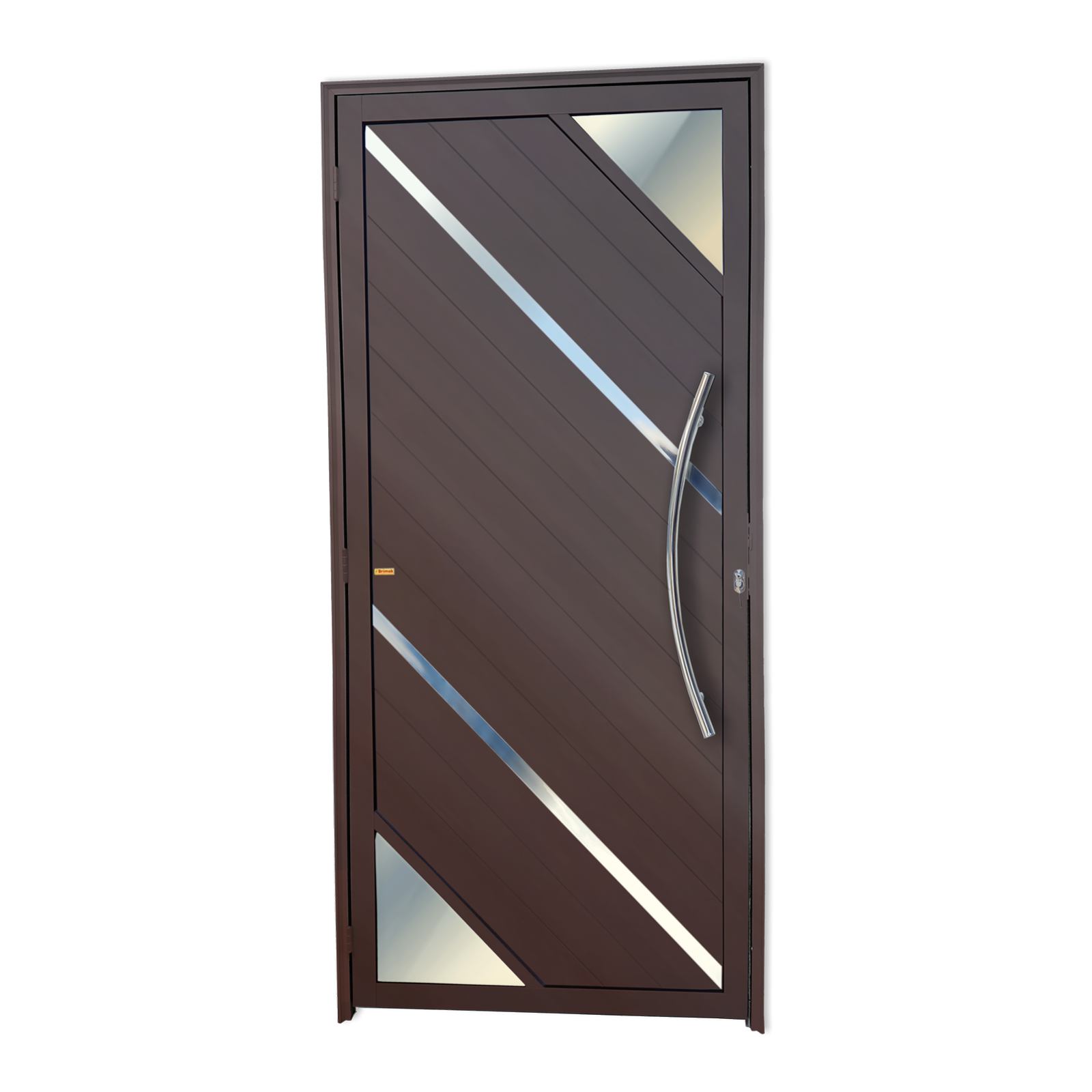 Porta de Alumínio Oasis c/Puxador Linha Super-25 corten