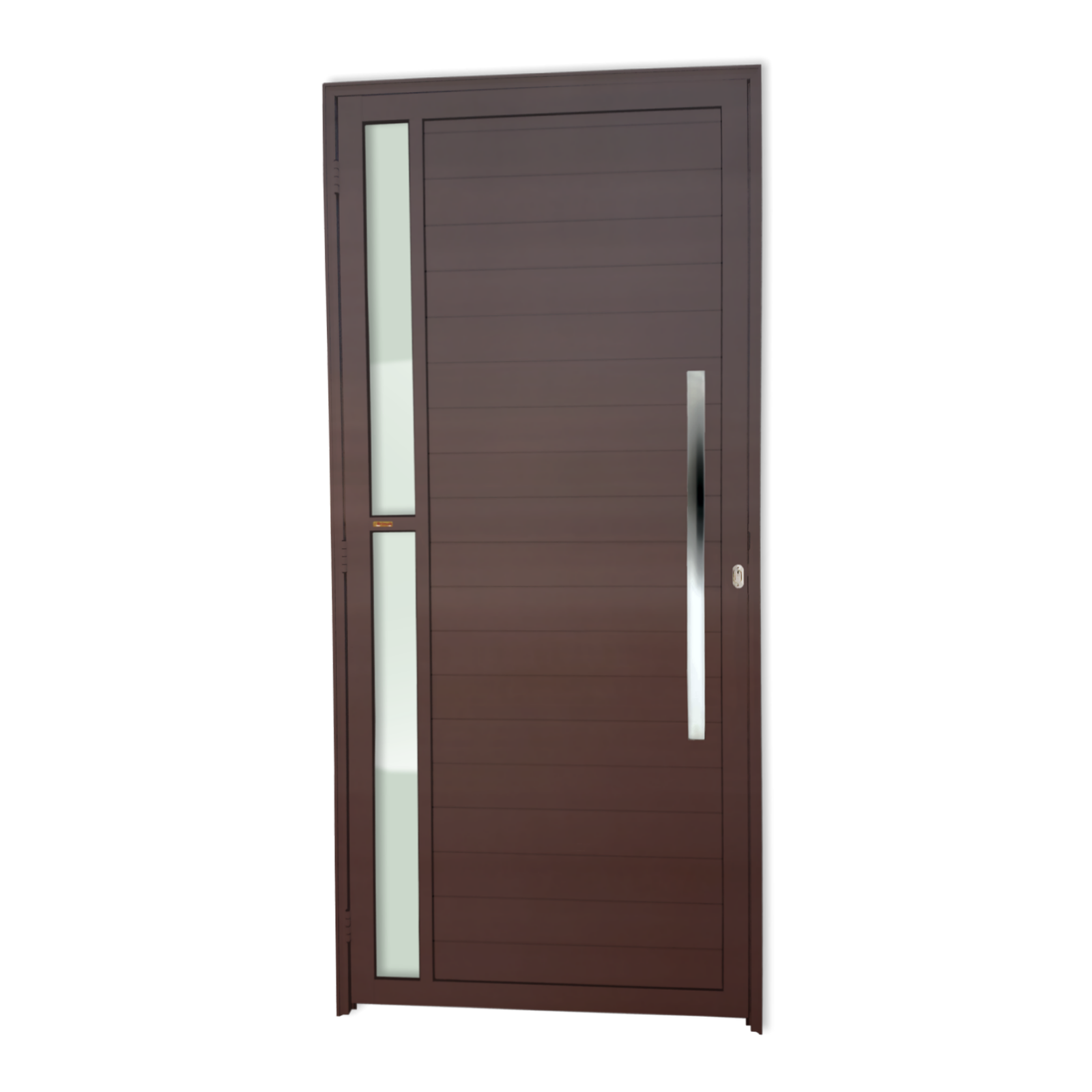 Porta de Alumínio Visione c/Puxador Linha Super-25 corten