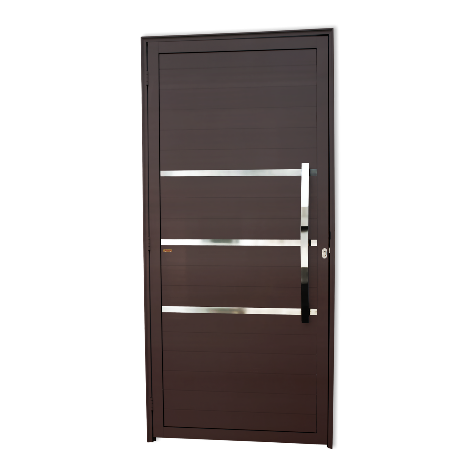 Porta de Alumínio Evolution c/Puxador Linha Super-25 corten