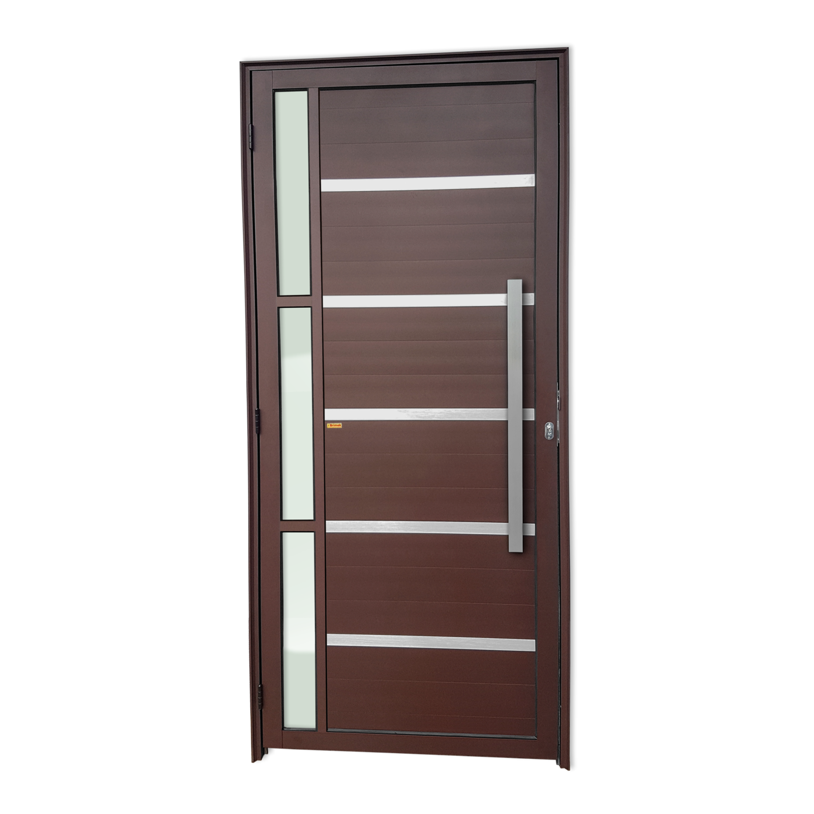 Porta de Alumínio Miraggio c/Puxador Linha Super-25 corten
