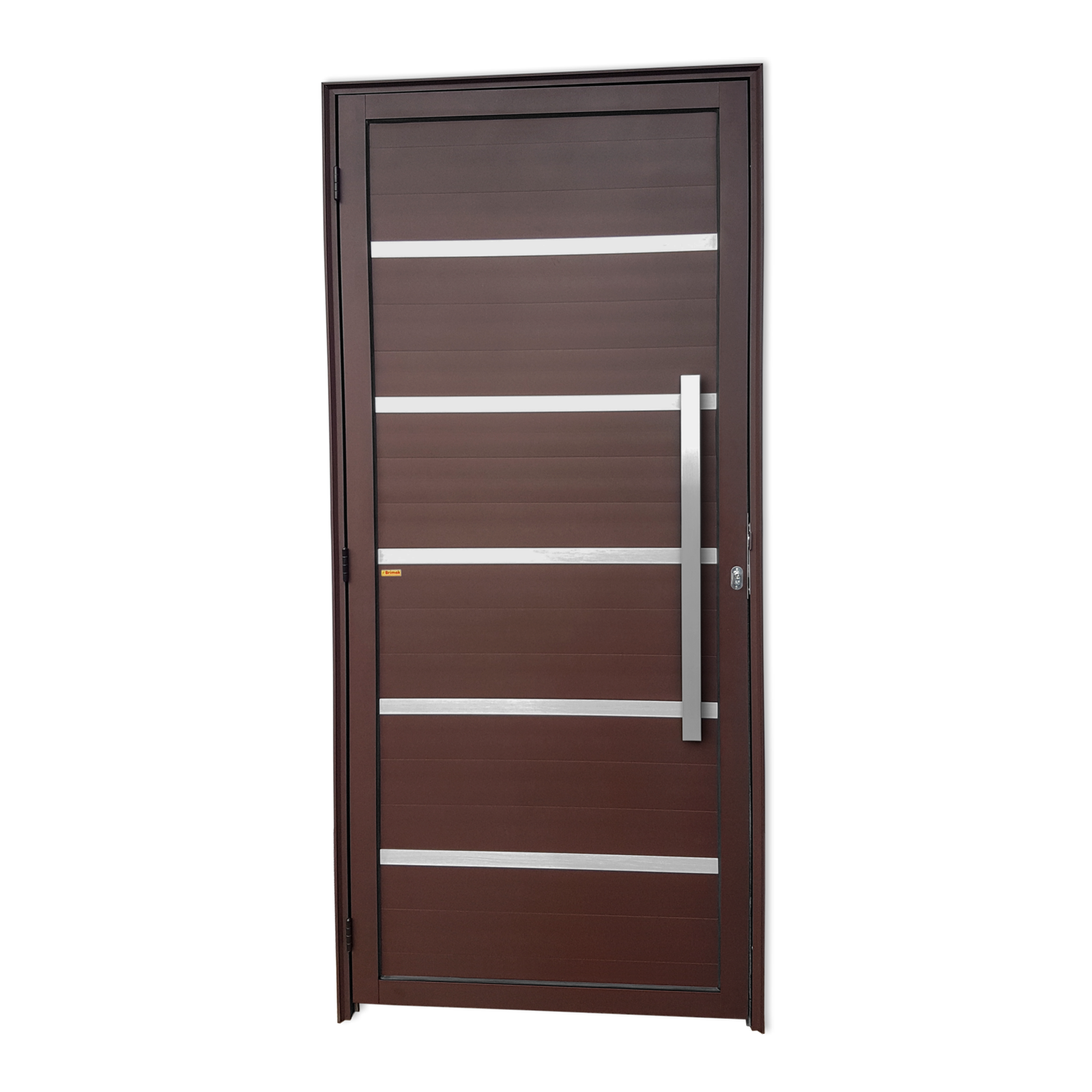 Porta de Alumínio Premium c/Puxador Linha Super-25 corten