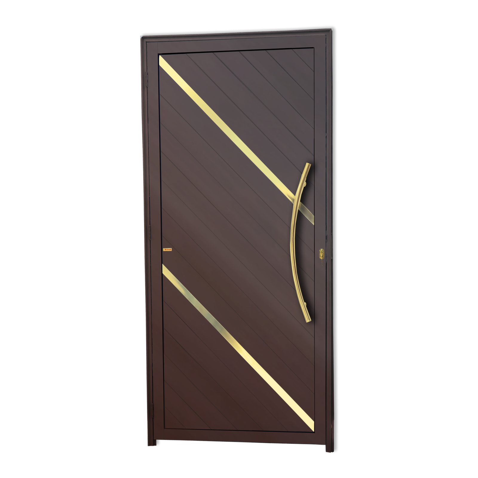 Porta de Alumínio Duna c/Puxador Linha Super-25 corten dourado
