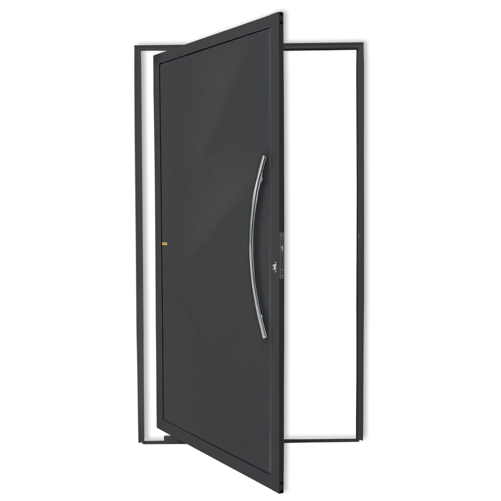 Porta Pivotante de Alumínio Savana c/Puxador Linha Super-25 cinza