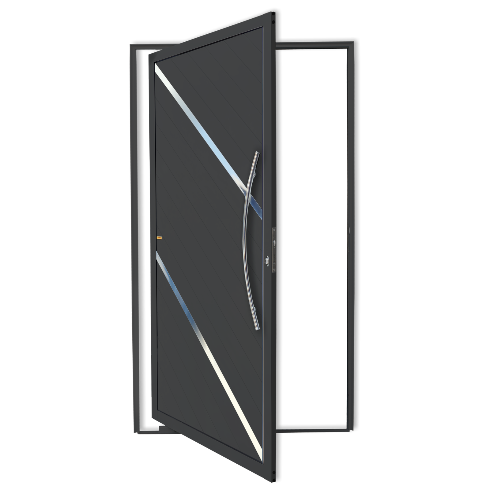 Porta Pivotante de Alumínio Duna c/Puxador Linha Super-25 cinza
