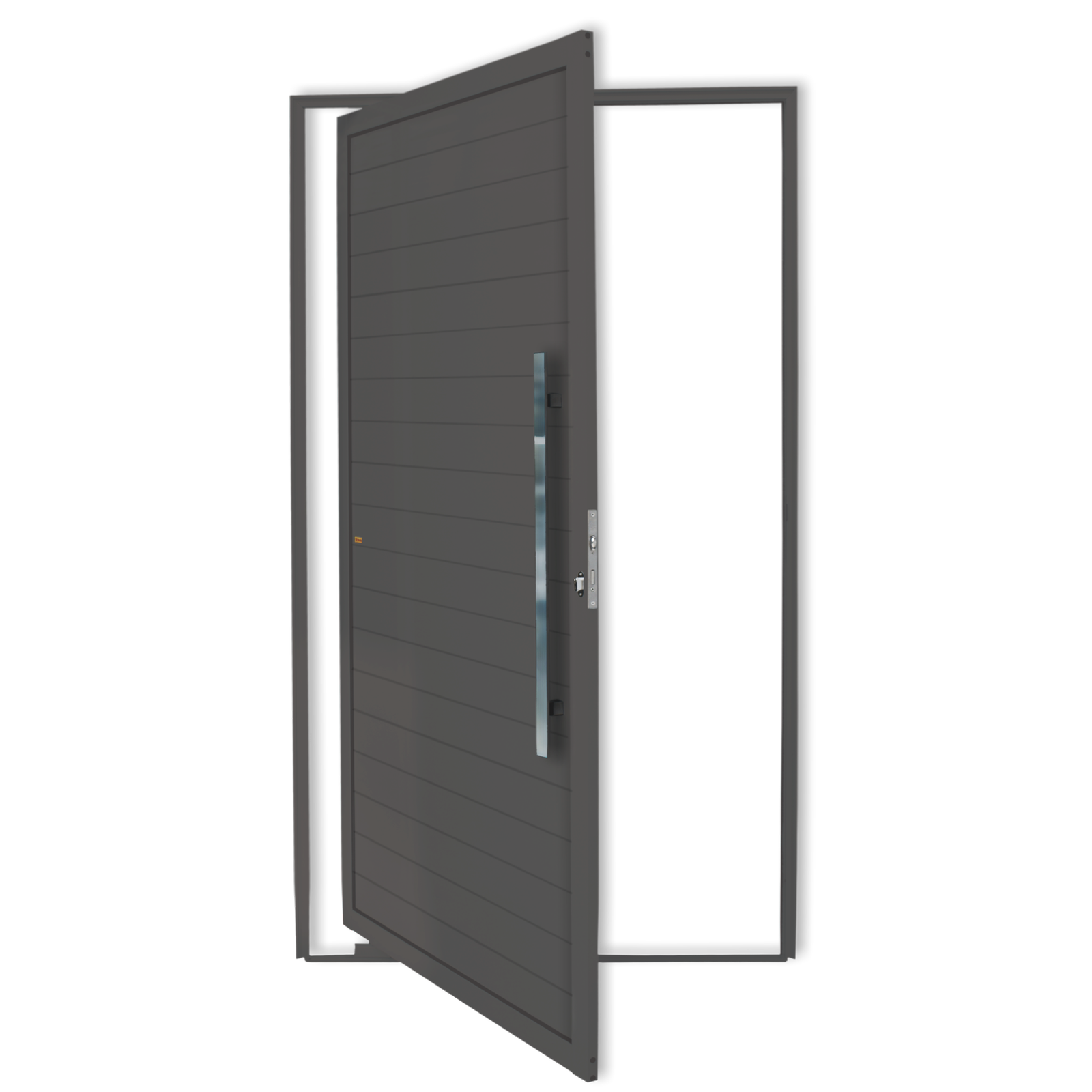 Porta Pivotante de Alumínio Lambril c/Puxador Linha Super-25 cinza