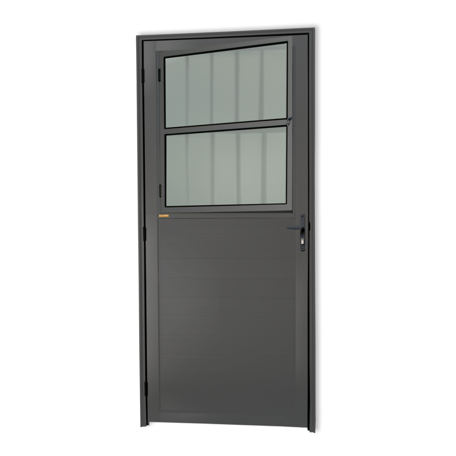 Porta de Alumínio Lambril c/grade Linha Super-25 cinza