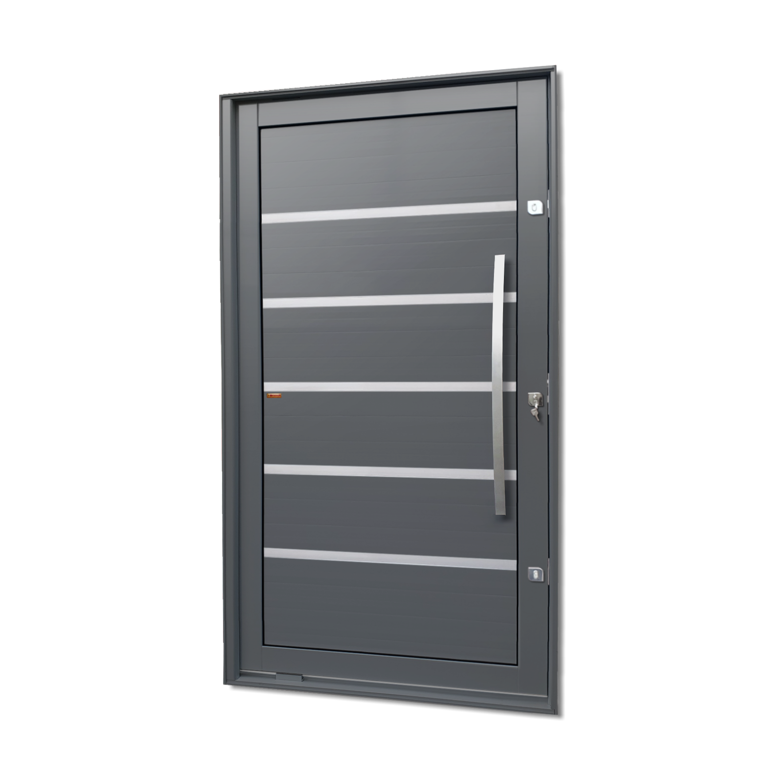 Porta Pivotante de Alumínio Premium c/Puxador Linha Elite cinza