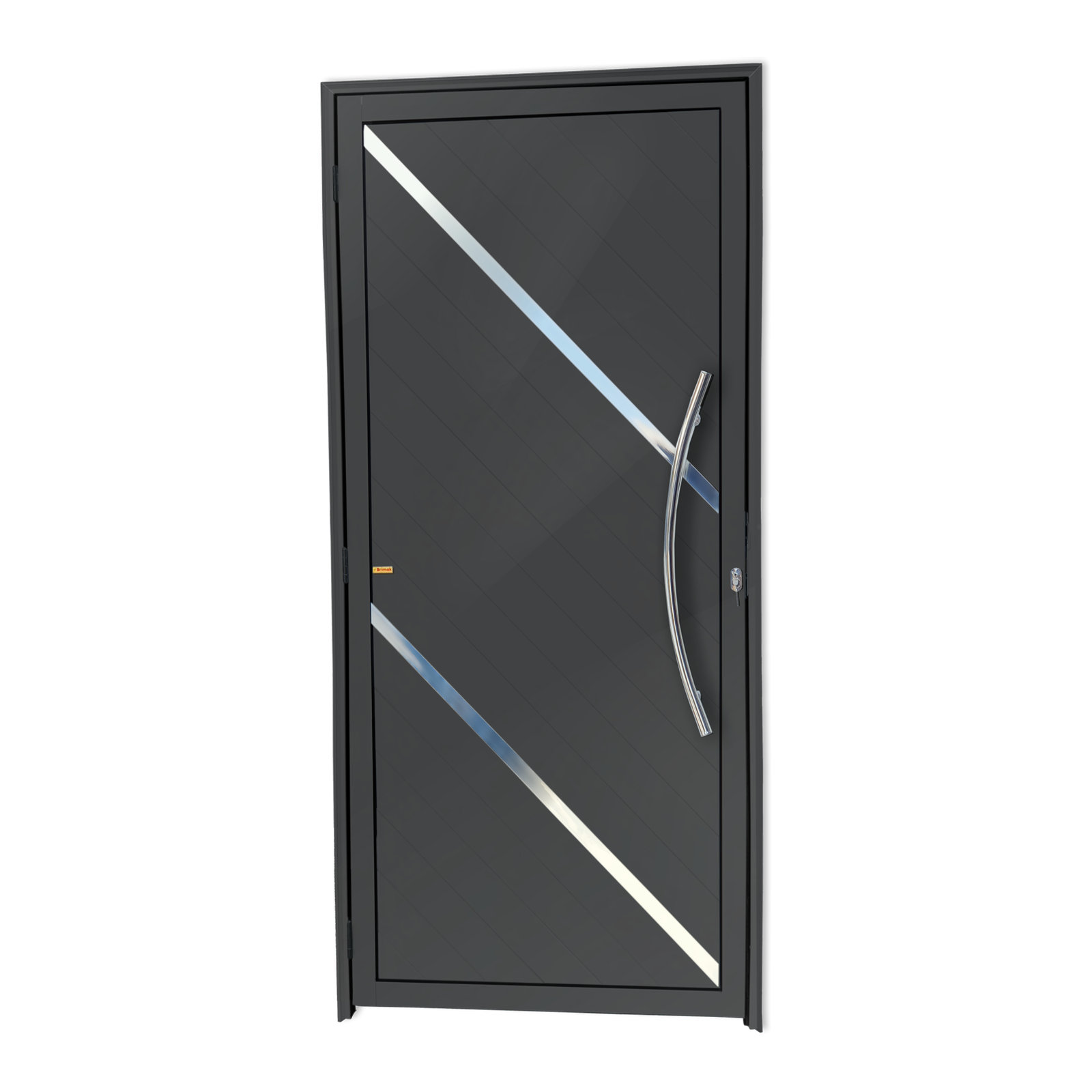 Porta de Alumínio Duna c/Puxador Linha Super-25 cinza