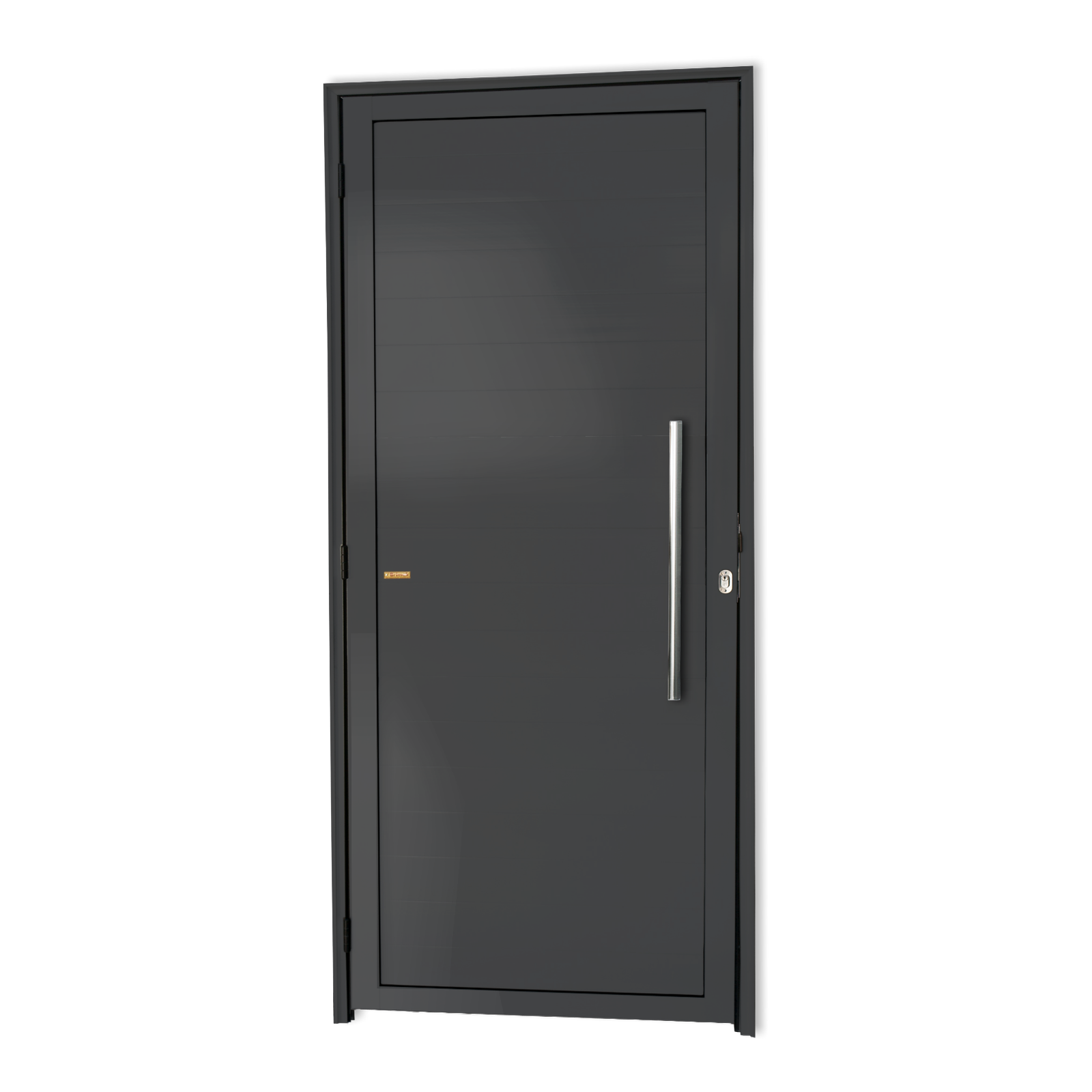 Porta de Alumínio Lambril c/Puxador Linha Super-25 cinza