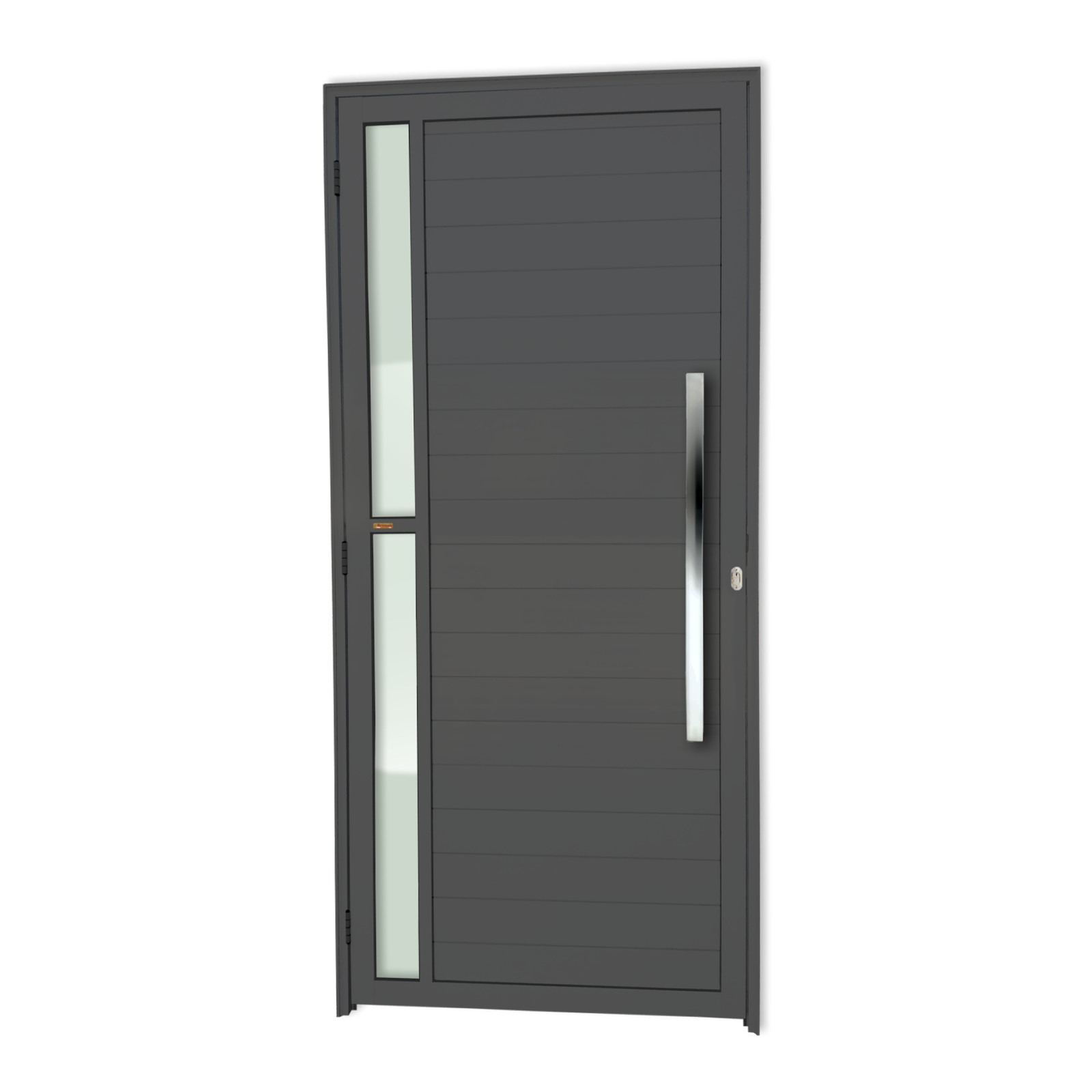 Porta de Alumínio Visione c/Puxador Linha Super-25 cinza