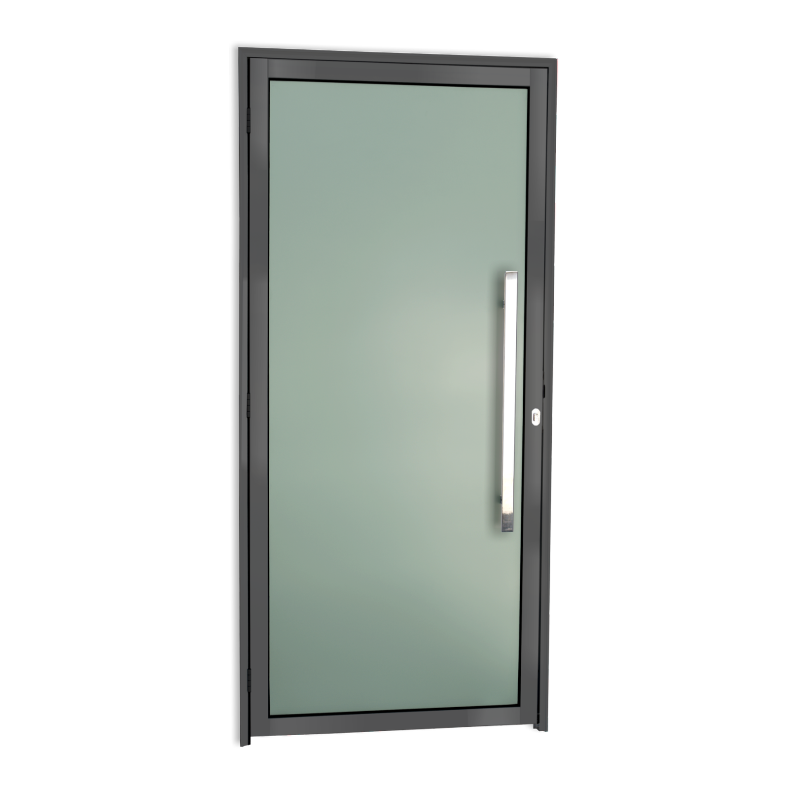 Porta de Alumínio Murano c/Puxador Linha Super-25 cinza