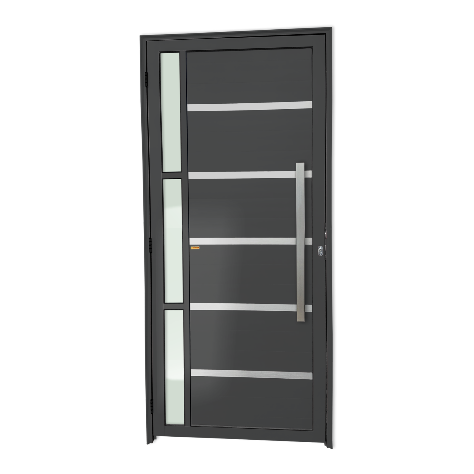 Porta de Alumínio Miraggio c/Puxador Linha Super-25 cinza