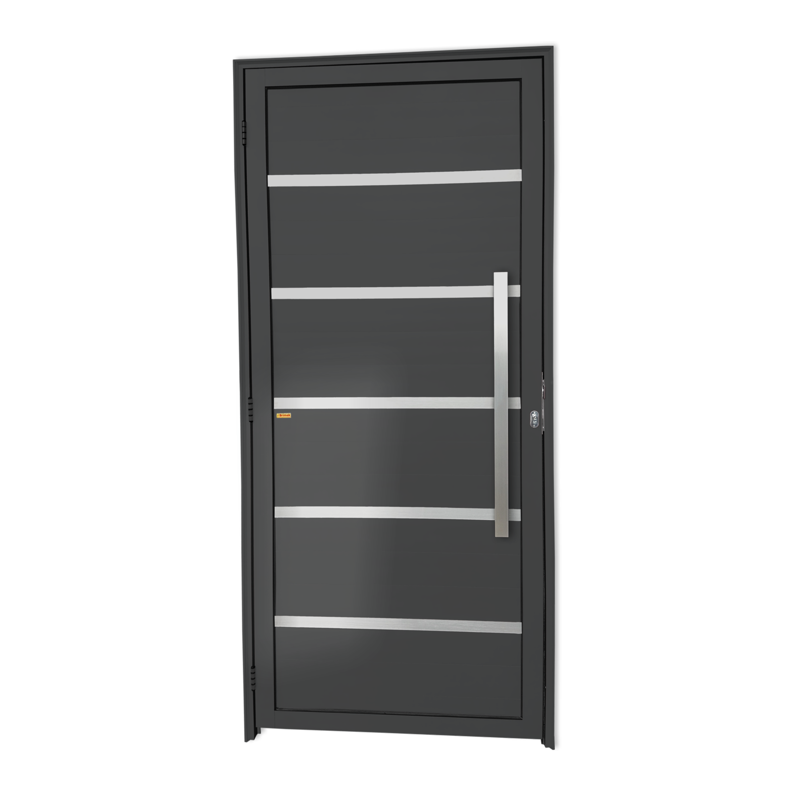 Porta de Alumínio Premium c/Puxador Linha Super-25 cinza
