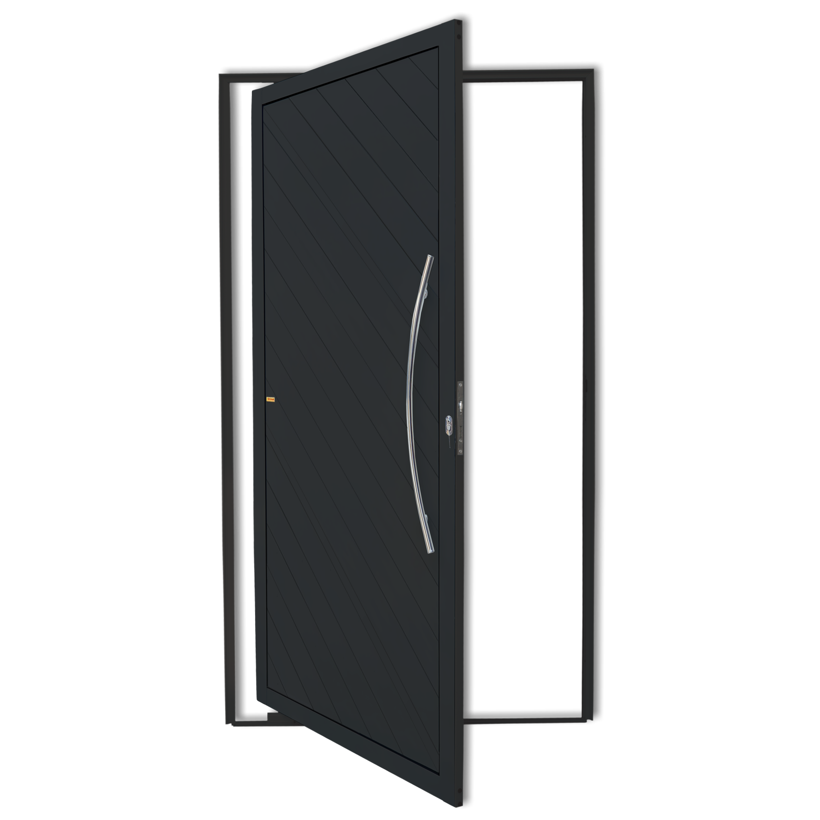 Porta Pivotante de Alumínio Savana c/Puxador Linha Super-25 preto