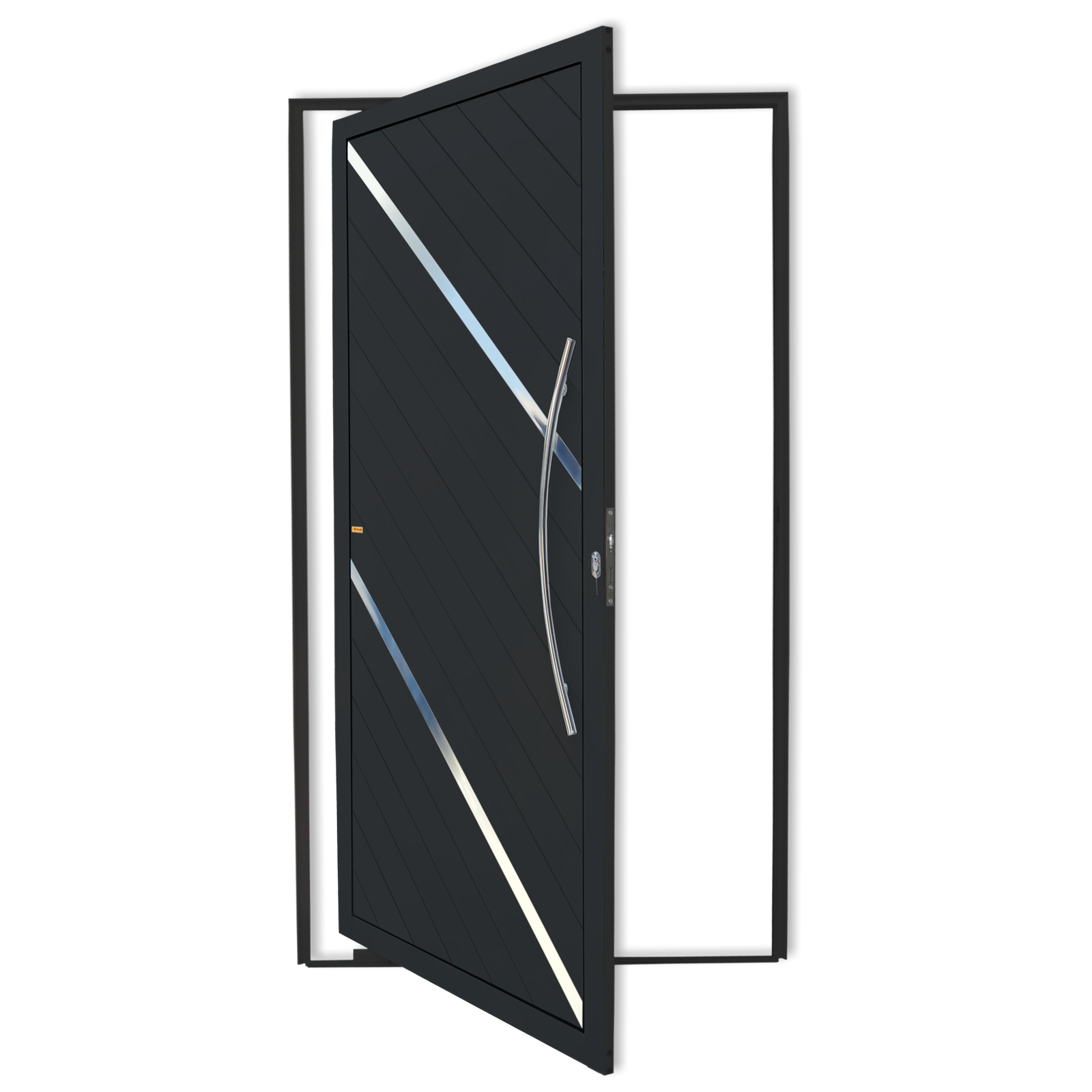 Porta Pivotante de Alumínio Duna c/Puxador Linha Super-25 preto
